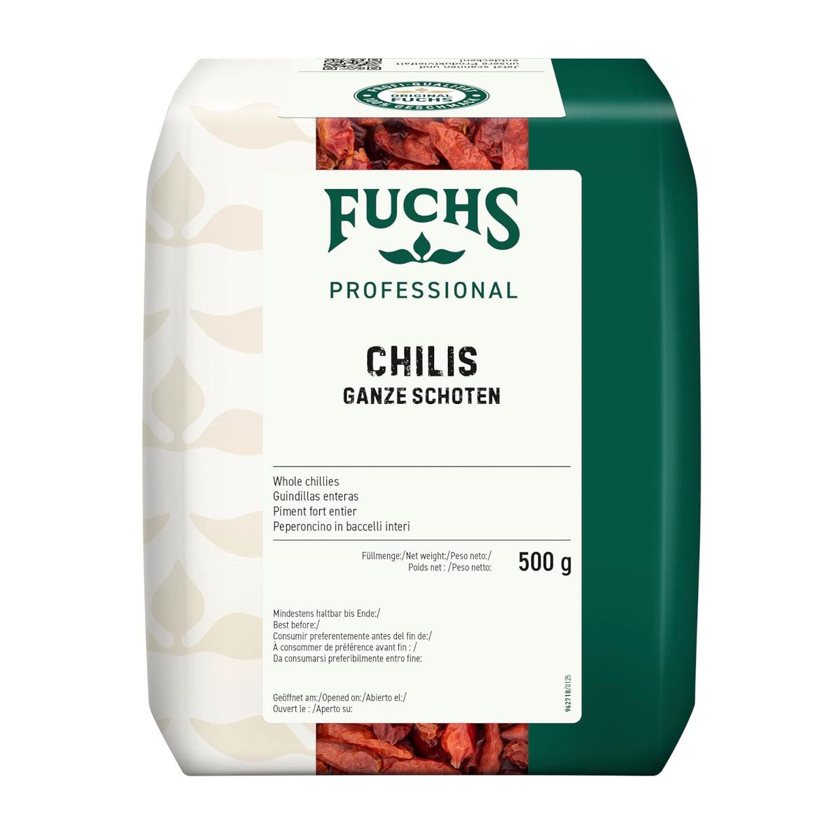 Fuchs Foodservice Gewürz, Fuchs Professional Chilis ganze Schoten mit freuriger Schärfe 500g