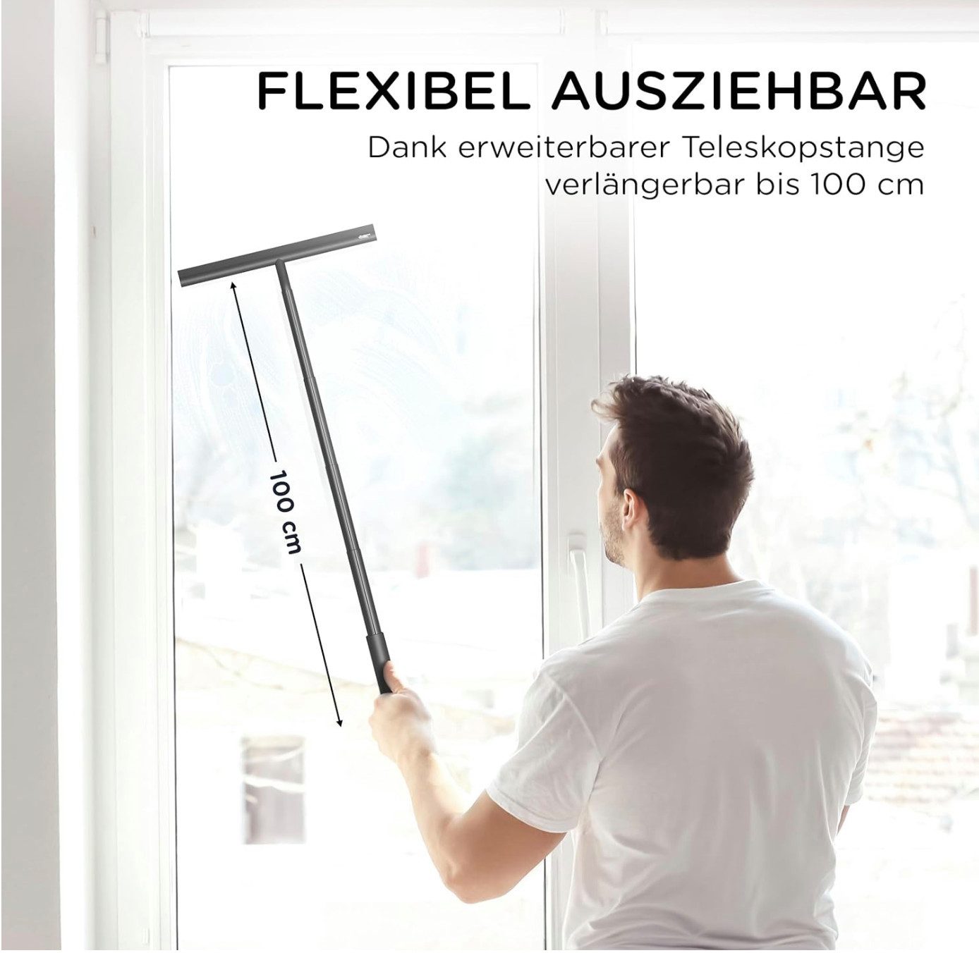BADIONA Duschabzieher Ausziehbarer Fensterabzieher Schwarz & günstig online kaufen