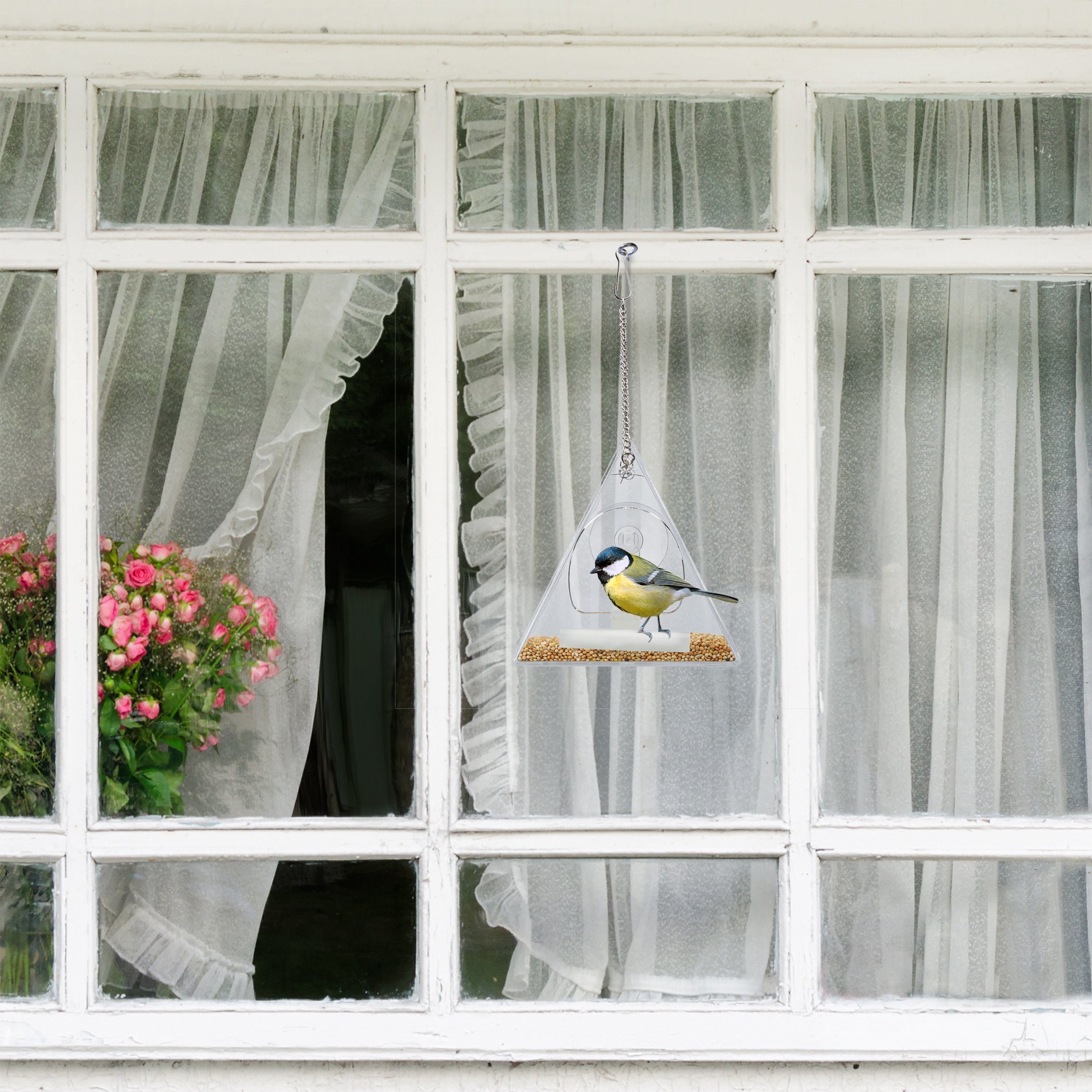 dreieckig 2 Vogelhaus relaxdays x Vogelfutterhaus Fenster