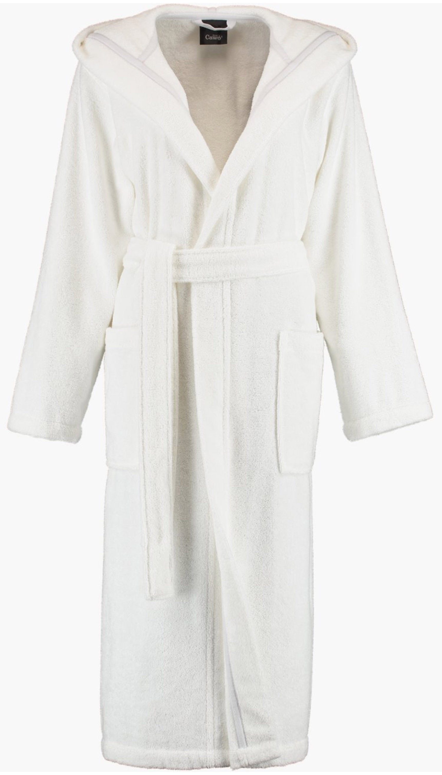 Cawö Home Damen Bademantel Kapuze 827 - Farbe: weiß - 67 - XL günstig online kaufen