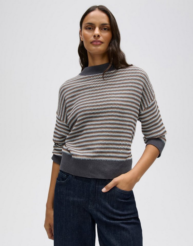 OPUS Strickpullover Peipina aus weicher Baumwolle Boxy-Silhouette mit geradem Schnitt für lässige Layerings