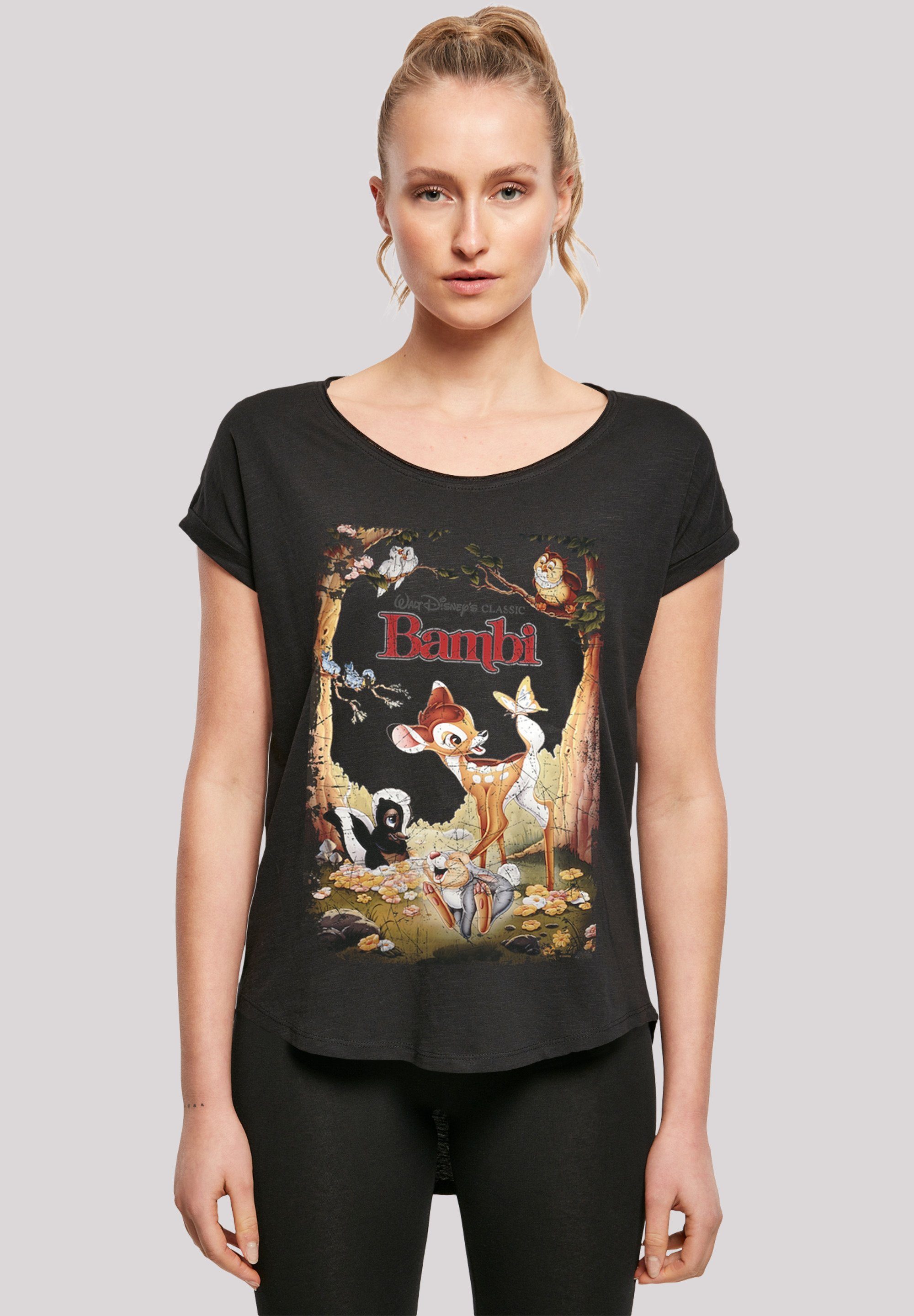 F4NT4STIC T-Shirt Bambi Retro Poster mit Baumwollstoff Tragekomfort Print, weicher hohem Sehr
