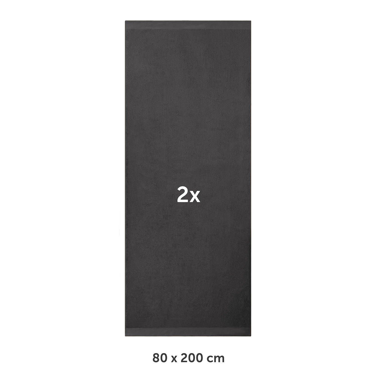 Blumtal Badetücher 2er-Set Premium Frottier Saunahandtuch, 80x200cm mit Aufhängeschlaufen, Frottee (2-St), Baumwolle Oeko-TEX Zertifiziert, saugstark