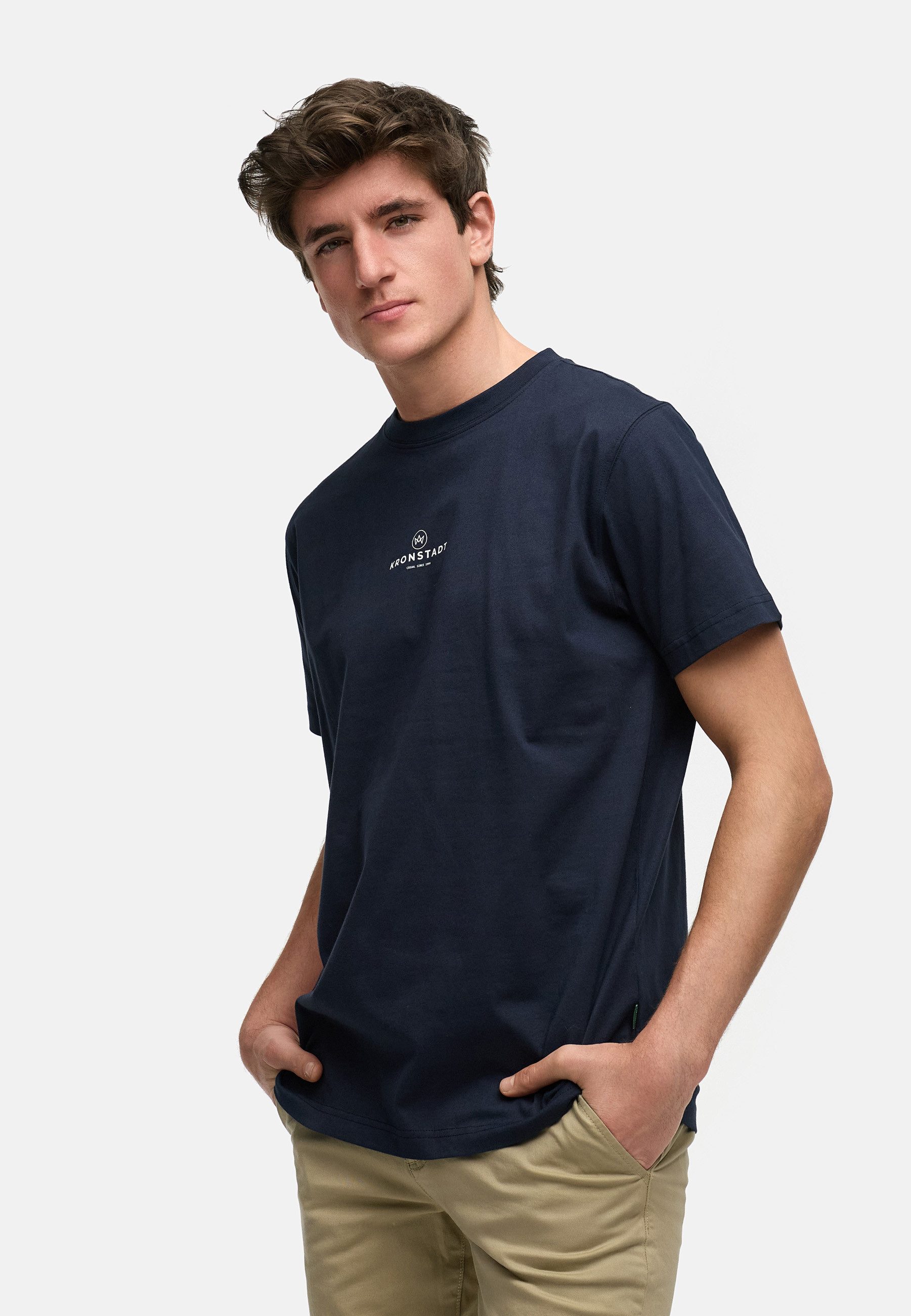 Kronstadt T-Shirt Herren KSConrad Shirt Tee Herrenshirt Organic T-Shirt mit Rundhals-Ausschnitt aus 100% Bio-Baumwolle