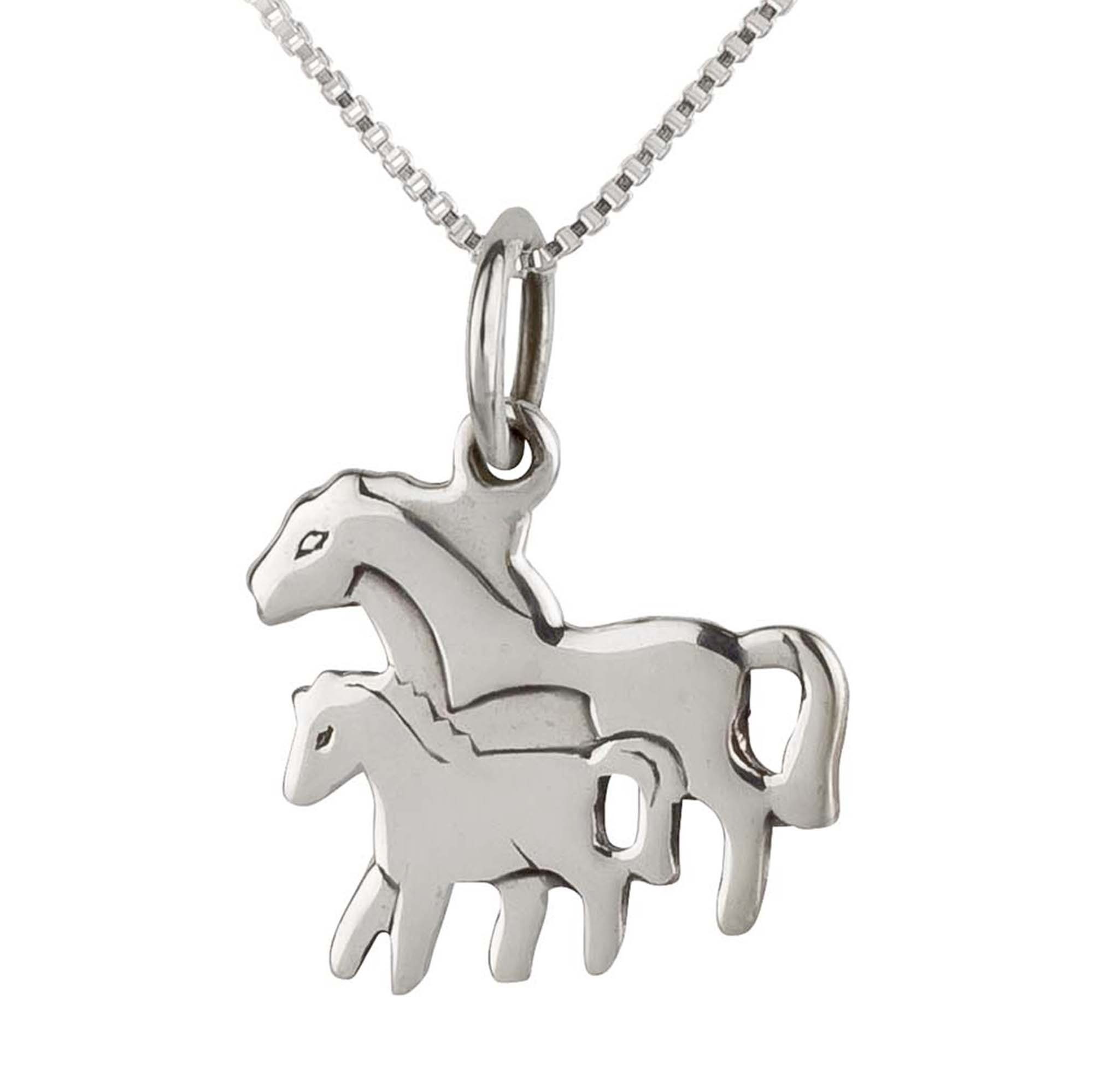 Kettenanhänger Anhänger Kette Pferd Fohlen 925 Silber Kinder Mädchen