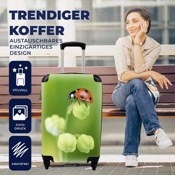 MuchoWow Handgepäckkoffer Frühling Marienkäfer, 4 Rollen, Reisetasche mit rollen, Handgepäck für Ferien, Trolley, Reisekoffer