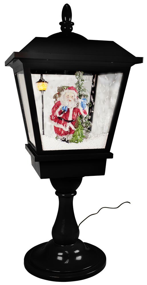 Christmas Paradise LED Laterne Christmas Paradise - Schneiende LED Tischlaterne Santa Claus schwarz