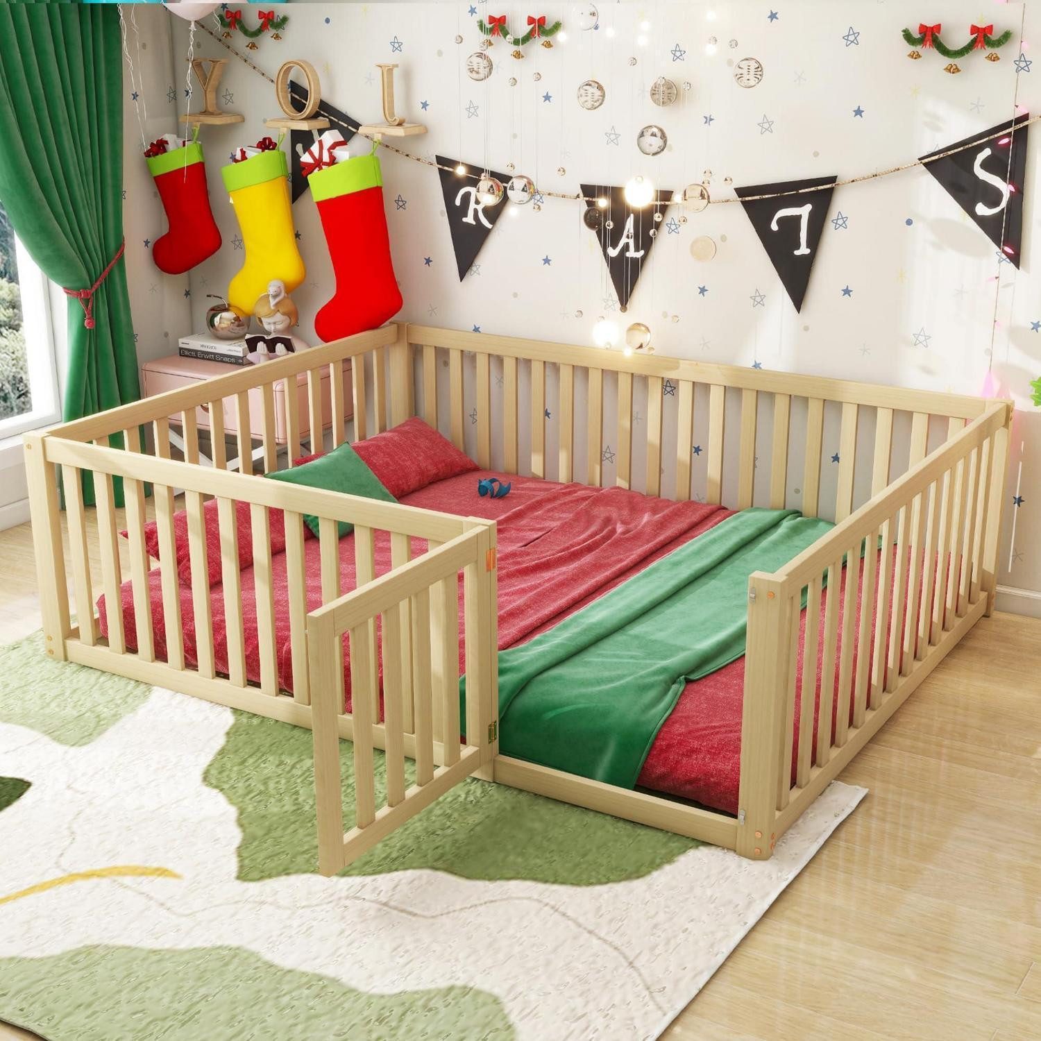 LuxusKollektion Hausbett Kinderbett Bodenbett 140x200