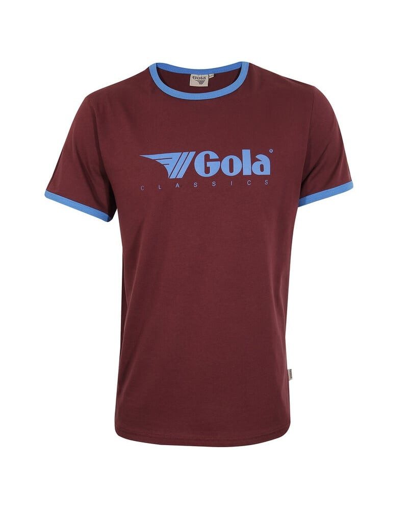 Gola T-Shirt Logo Classics Print Ringer (Baumwolle) burgundrot Herren