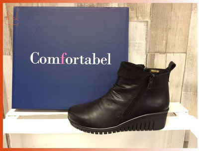 Comfortabel Comfortabel Damen Keilstiefelette schwarz, 2 Reißverschlüsse, herausne Stiefelette