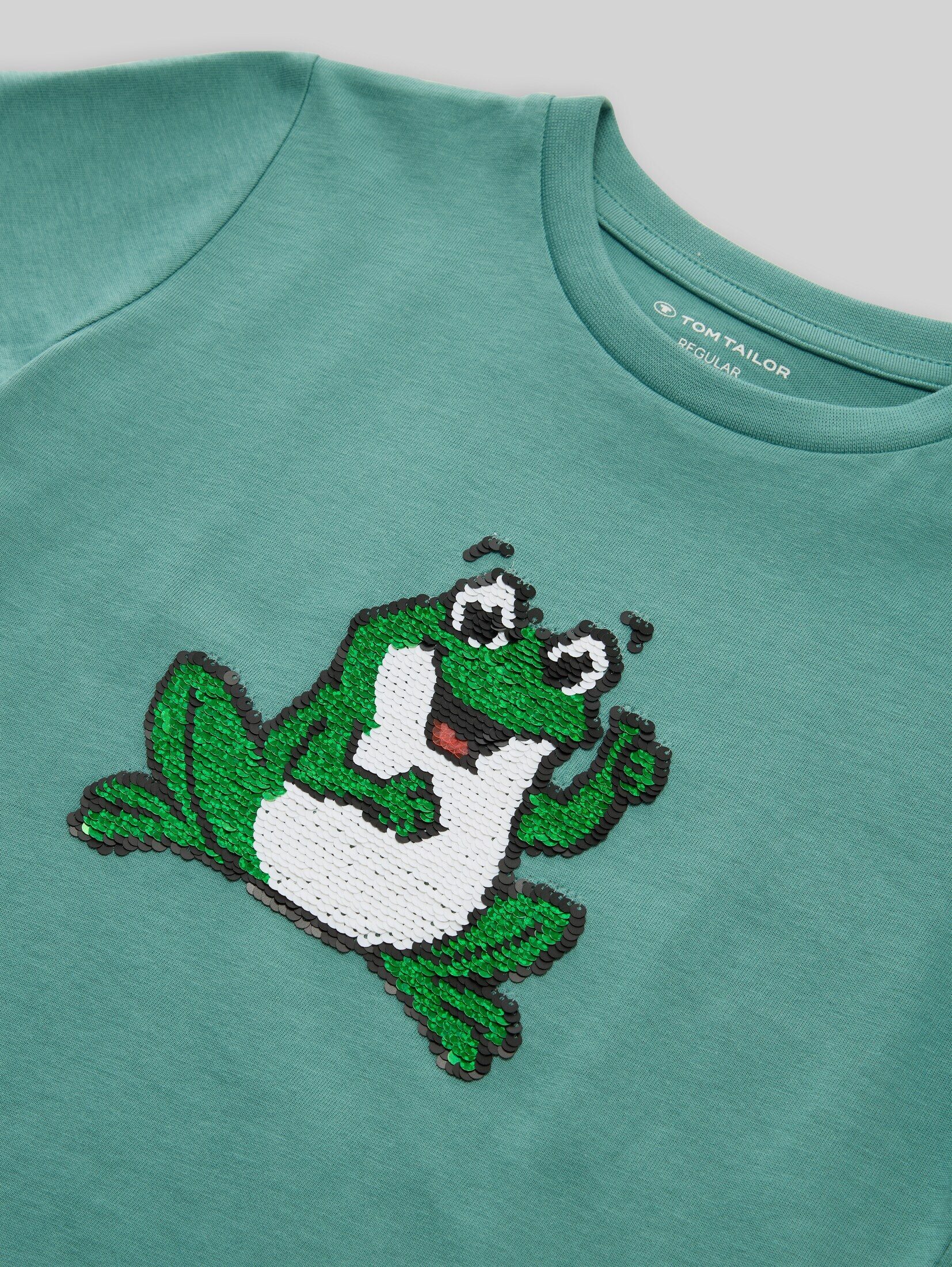 TOM TAILOR T-Shirt T-Shirt T-Shirt mit Wendepailletten
