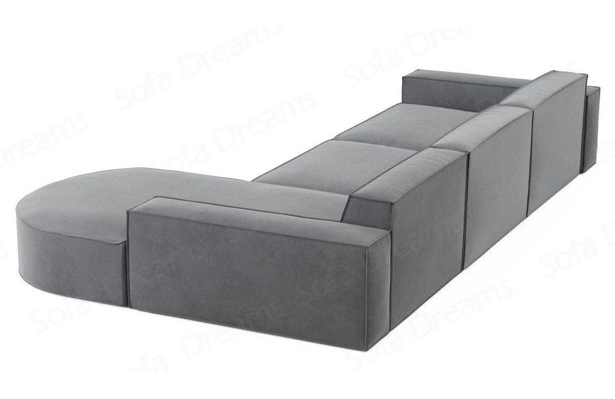 Alegranza Polstersofa Couch Stoffsofa Polster kurz Eck Hellgrau-Mo84 Design Ecksofa Sofa Sofa Dreams L