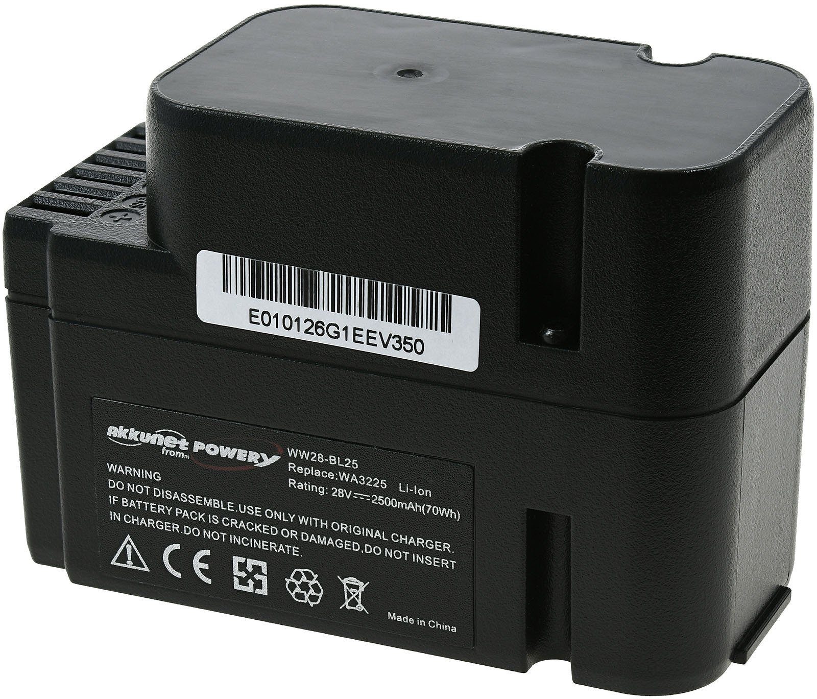 Powery Akku für Worx WA3226 Akku 2500 mAh (28 V)