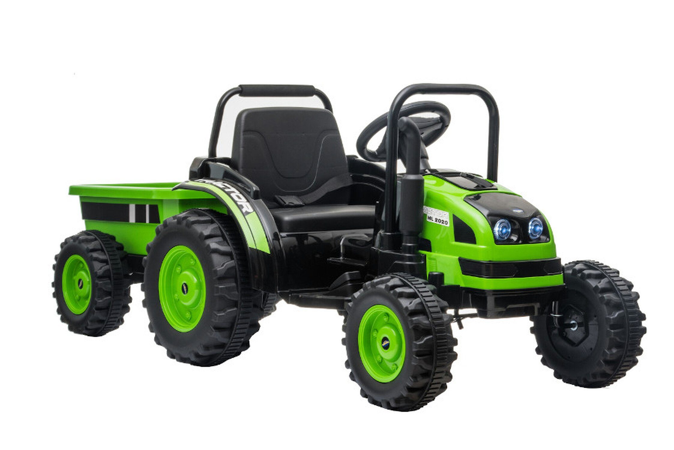 TPFLiving Elektro-Kinderauto Traktor 388 - Motor: 2 x Elektro Motoren - Akku:  1 x 12 Volt/7Ah, Belastbarkeit 30 kg, Kinderauto - Elektroauto mit  Sicherheitsgurt - grün