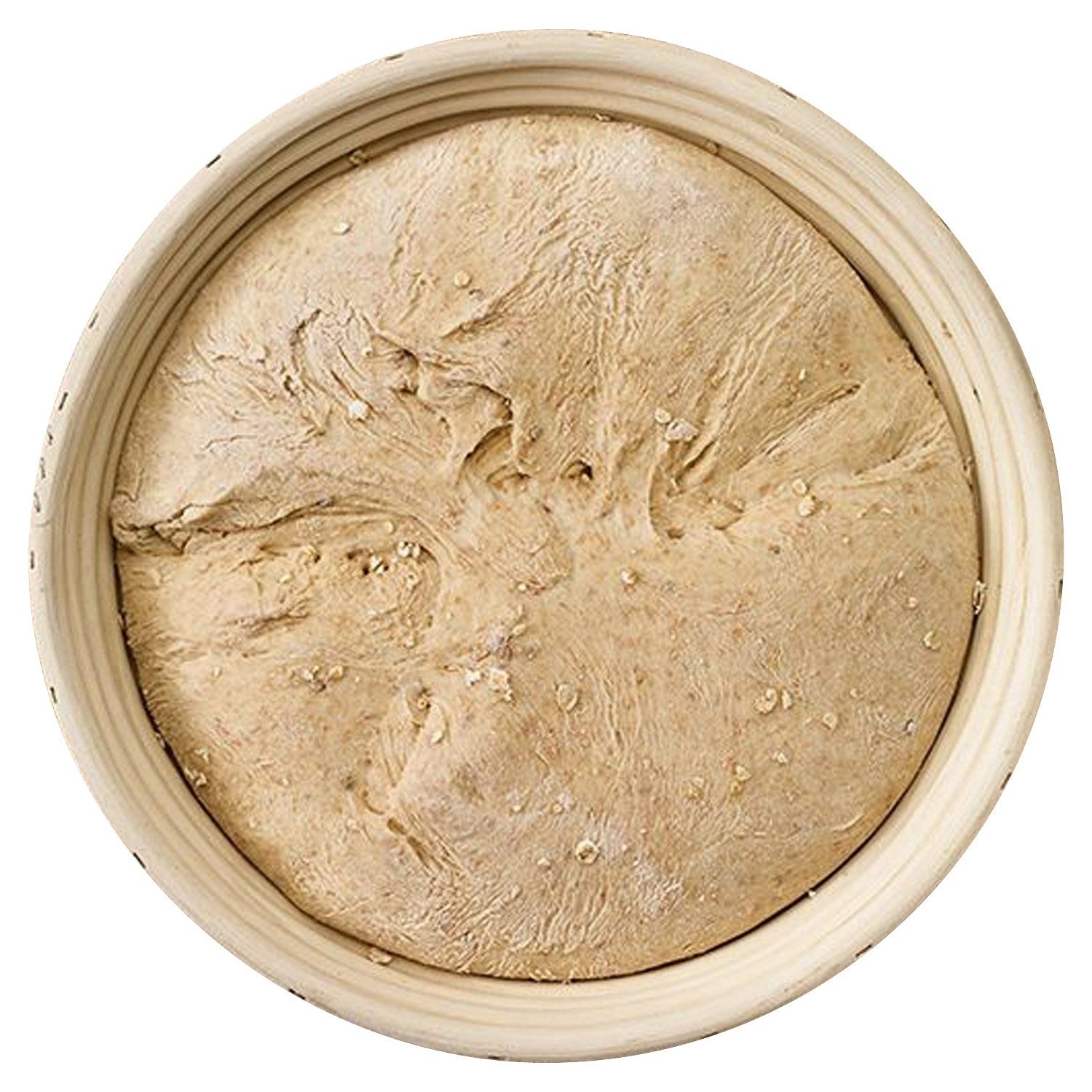 Birkmann Gärkorb LAIB & SEELE, Ø 26,5 cm, Braun, Peddigrohr, für Brote bis 2000 g, Rillenmuster, Handgefertigt