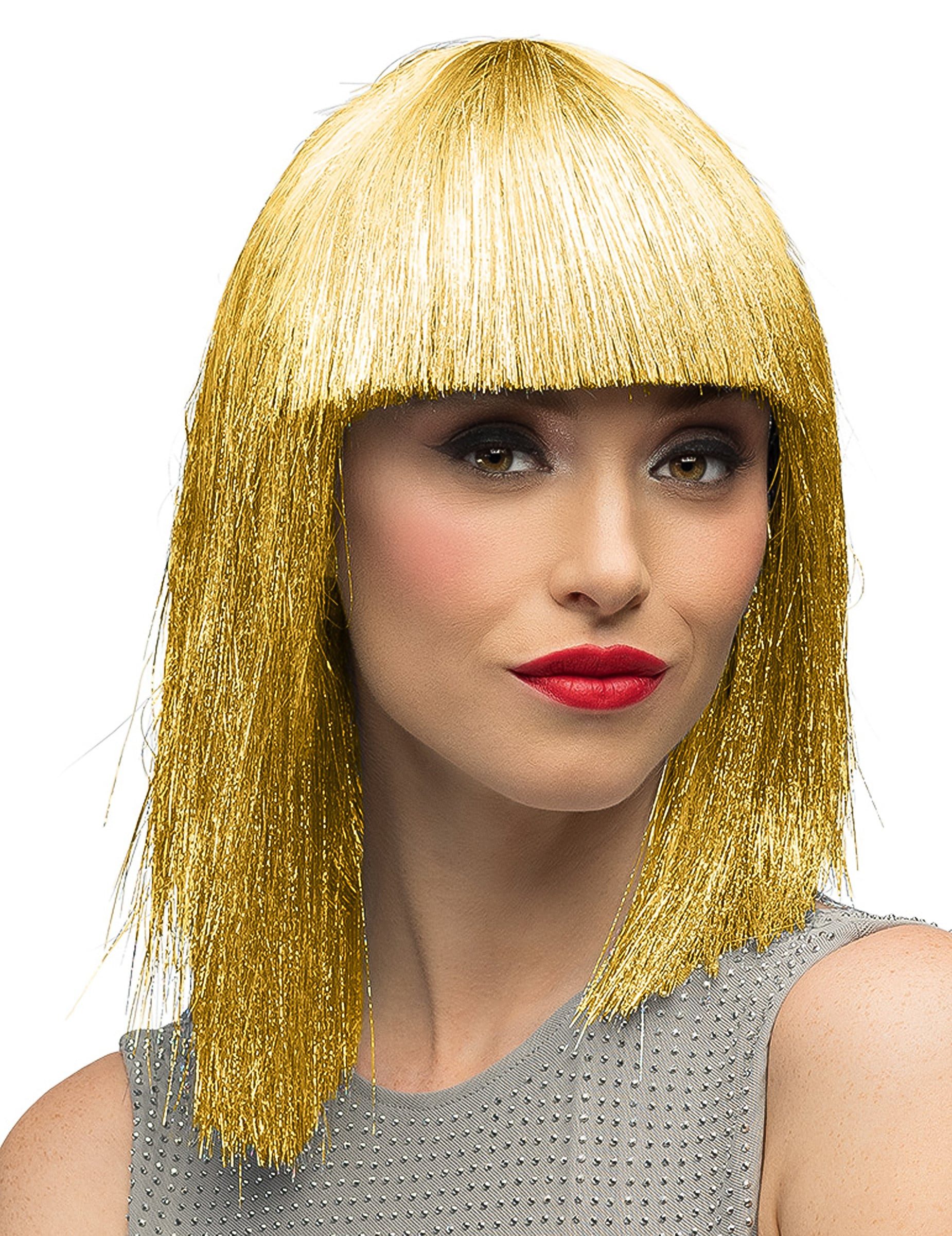 Boland Kostüm Glitzer Perücke Gold für Damen
