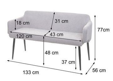 MCW Sitzbank MCW-L13-B, Schraubfüße, Rücken- und Armlehne, Abgerundete Sitz- und Rückenfläche