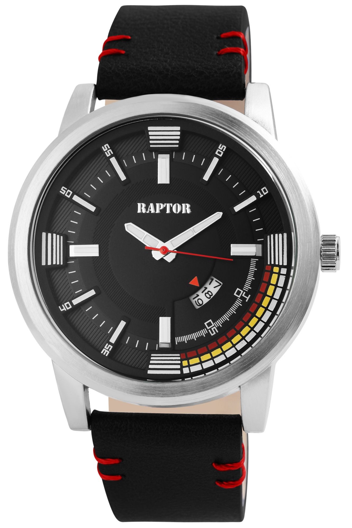 Raptor Quarzuhr Raptor Herrenuhr "Accom" mit Echt Lederband