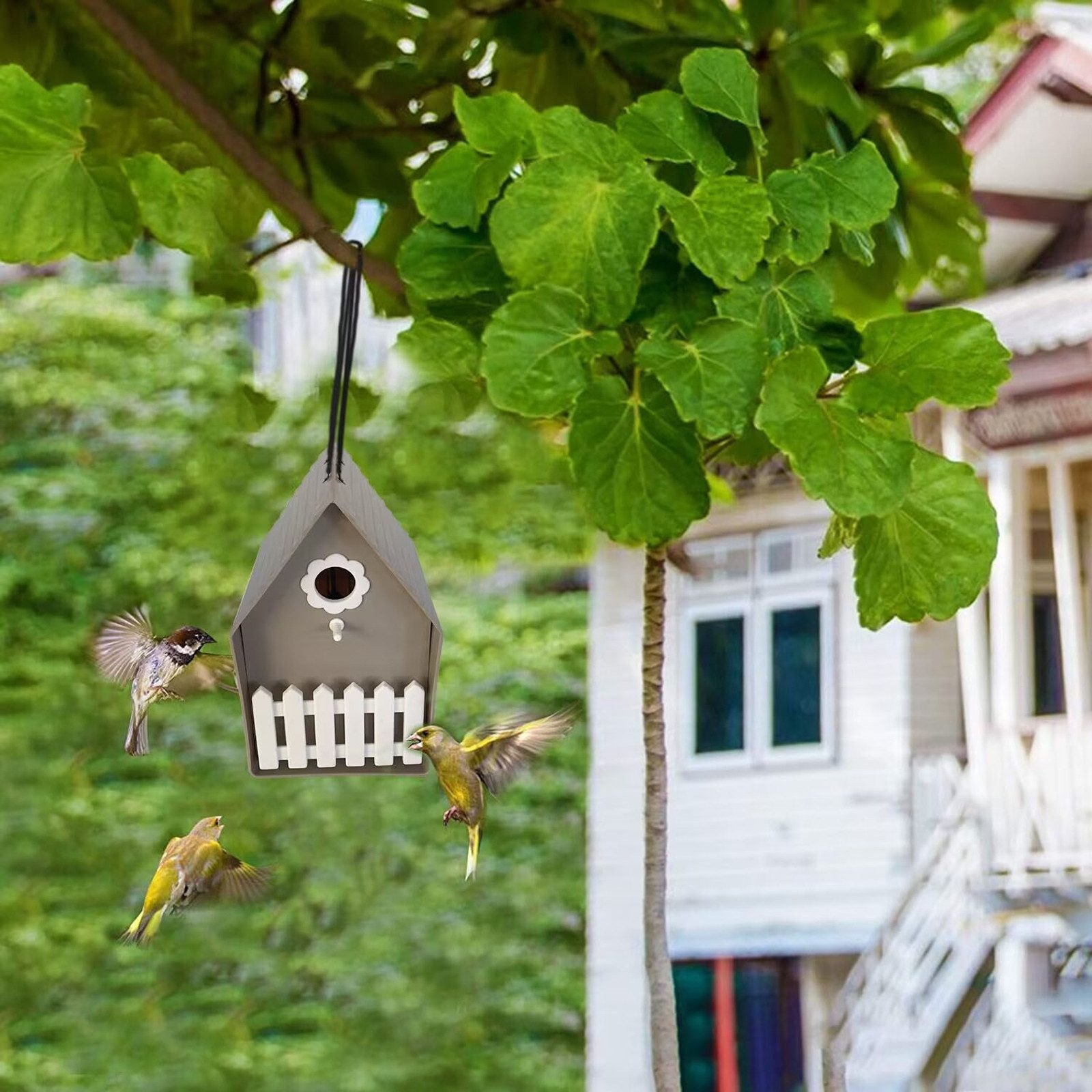 HTI-Living Vogelhaus Vogelhaus Nessa Grau, Nistkasten Kunststoff