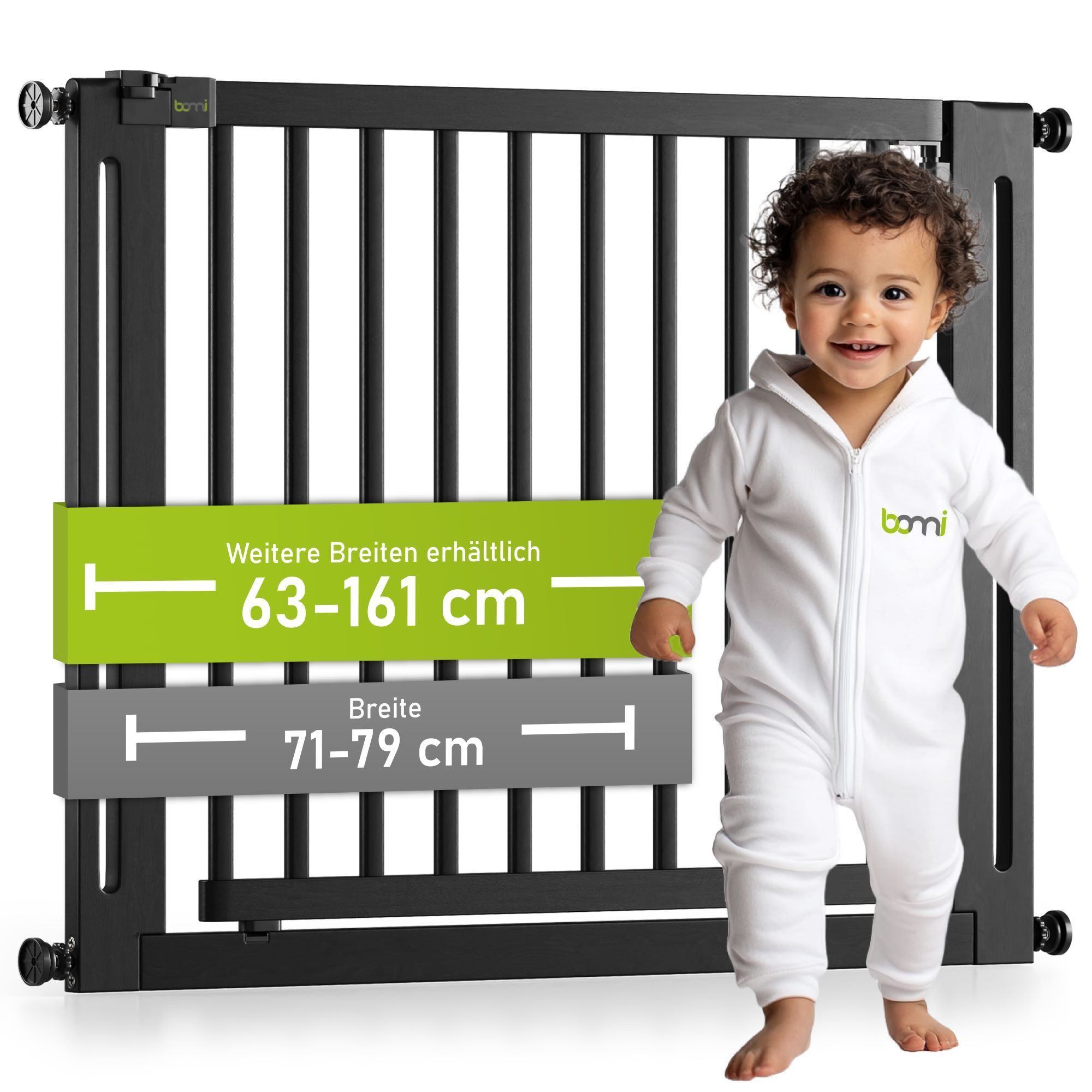 BOMI Türschutzgitter Treppenschutzgitter ohne Bohren, Babygitter aus Holz, günstig online kaufen