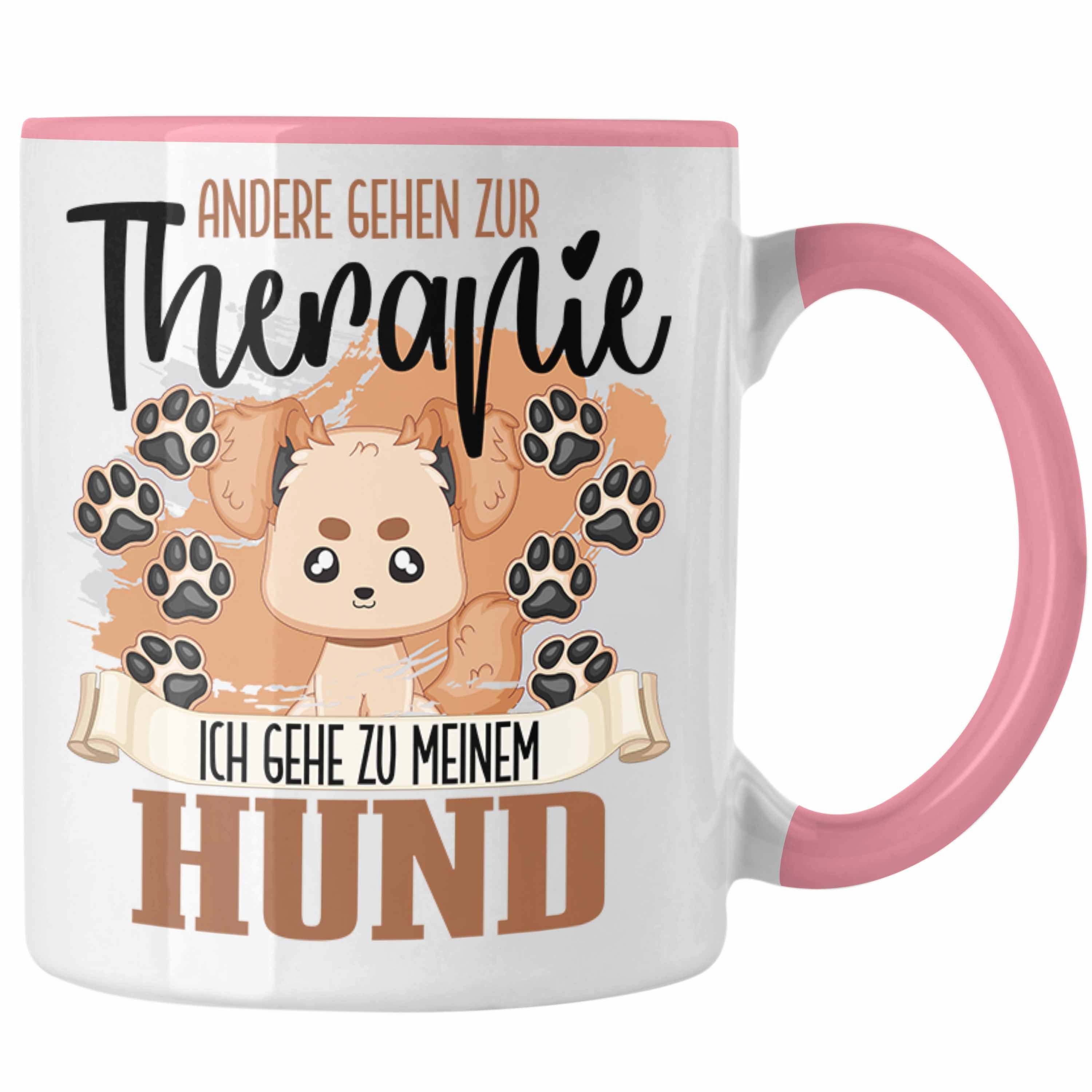Hunde Therapie - Mama Tasse für Rosa Hund Trendation Papa Trendation Geschenk Besitzer Tasse