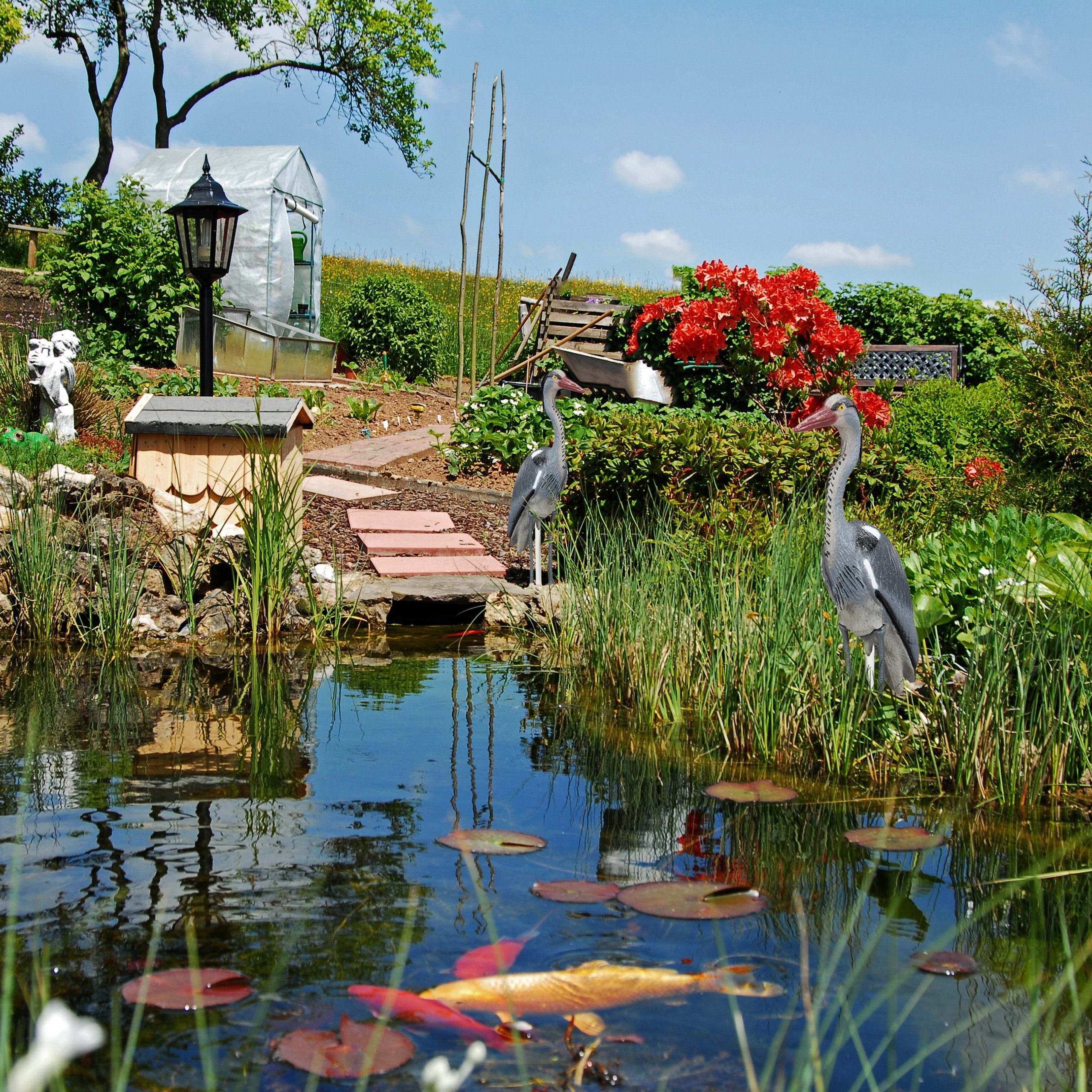 Reiher Gartenfigur im Set relaxdays 2er Gartenfigur