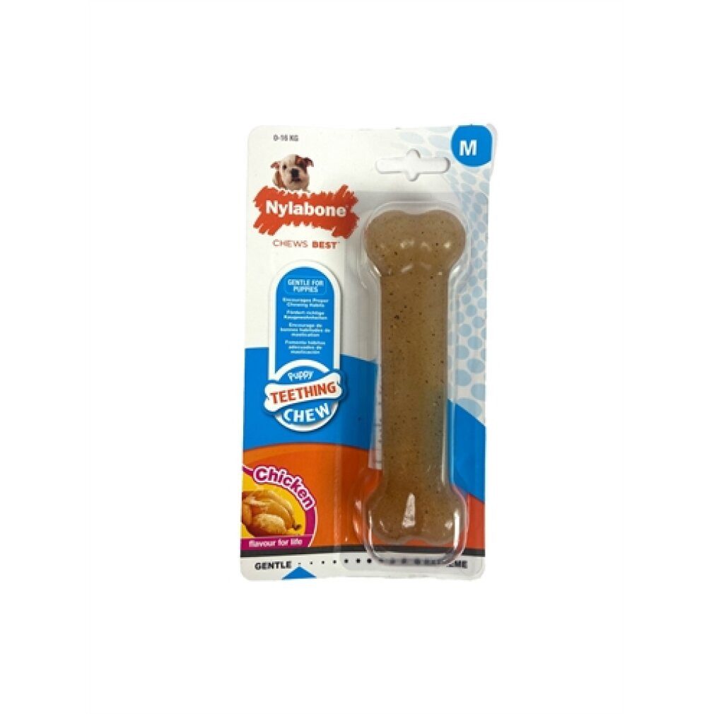 Nylabone Kauspielzeug Beißring für Hunde Größe M Huhn Thermoplastischer