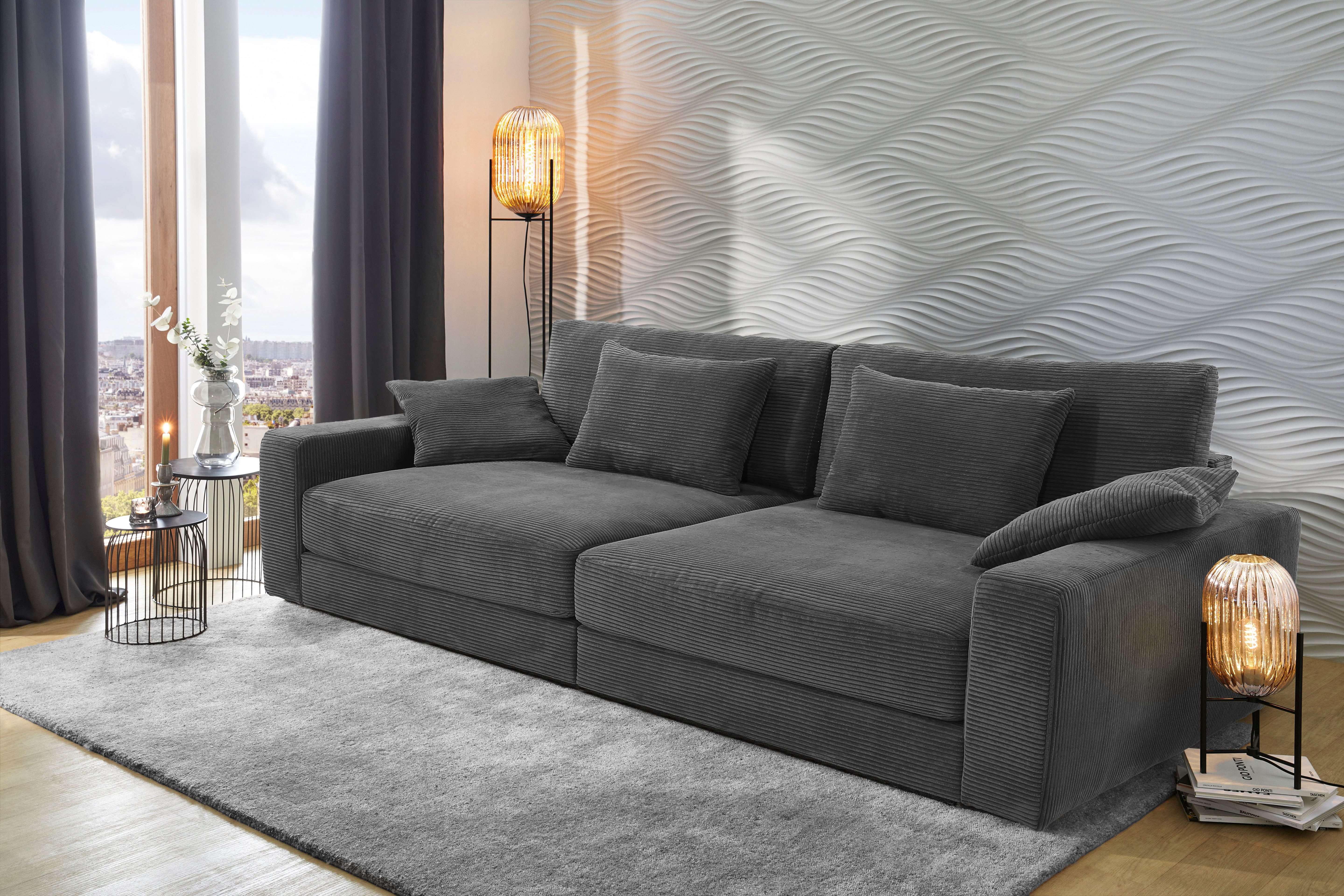 Jockenhöfer Gruppe Big-Sofa Milano XXL, B: 290 cm, mit Zierkissen, Relaxfläche 120x240 cm, Federkern
