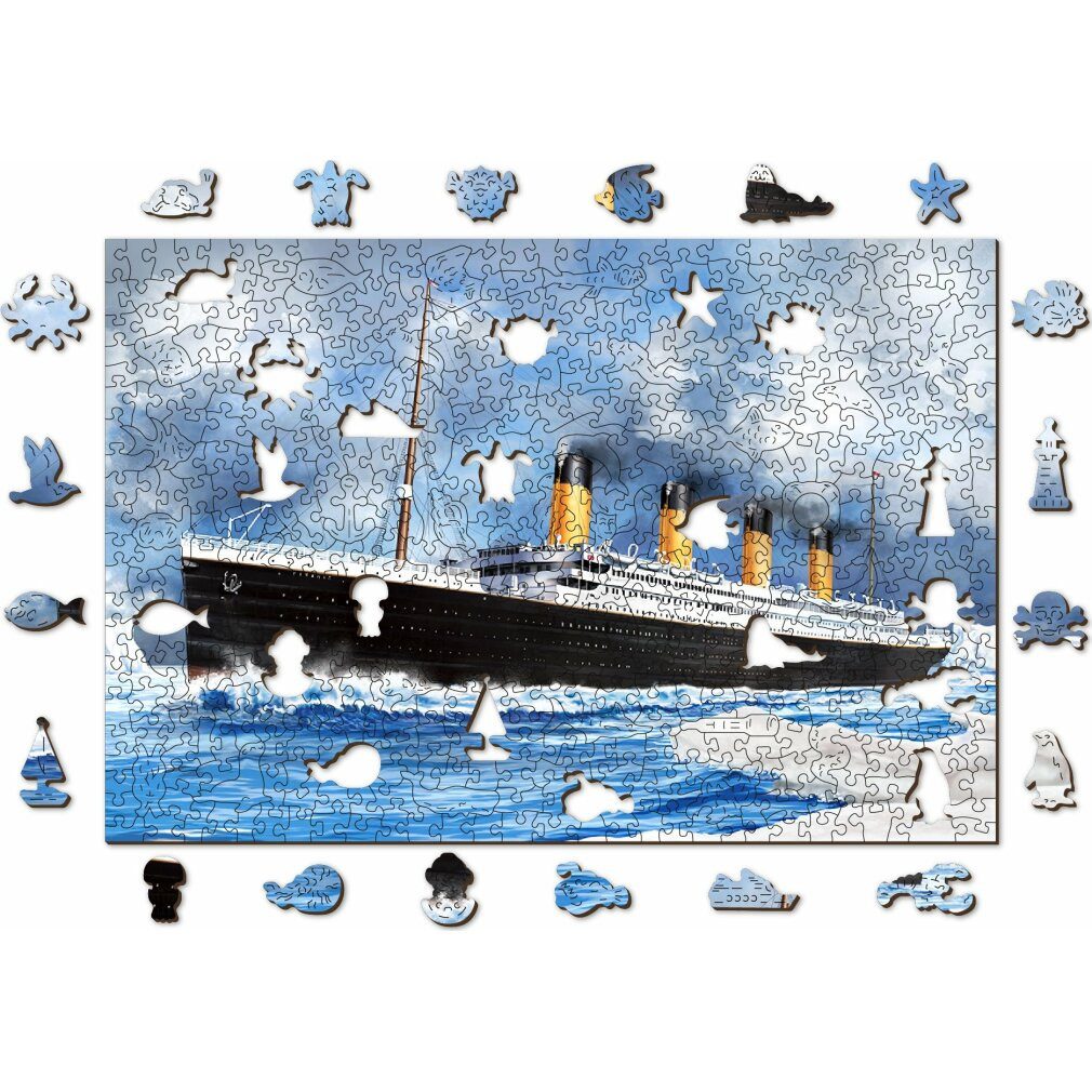 Wooden City Puzzle Holzpuzzle Titanic 2in1, 505 Teile ECO, Puzzleteile