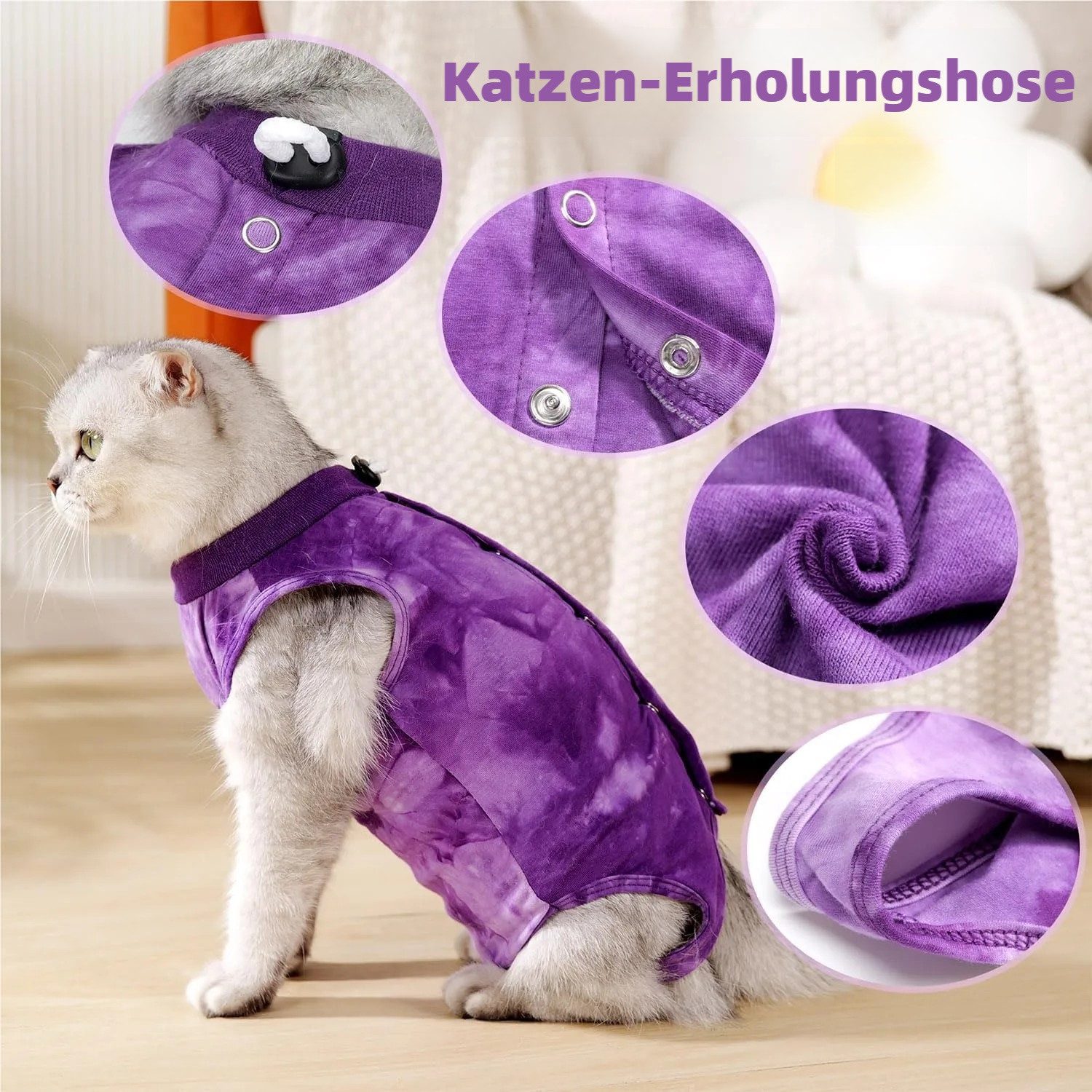 Beaface Tiermantel Erholungs-Katzenbody nach der Operation, medizinischer Schutzanzug, Erholungs-Halsband für Haustiere, Schutz nach der Operation