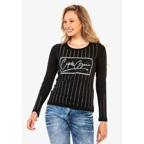 Cipo & Baxx Langarmshirt mit modischem Frontprint