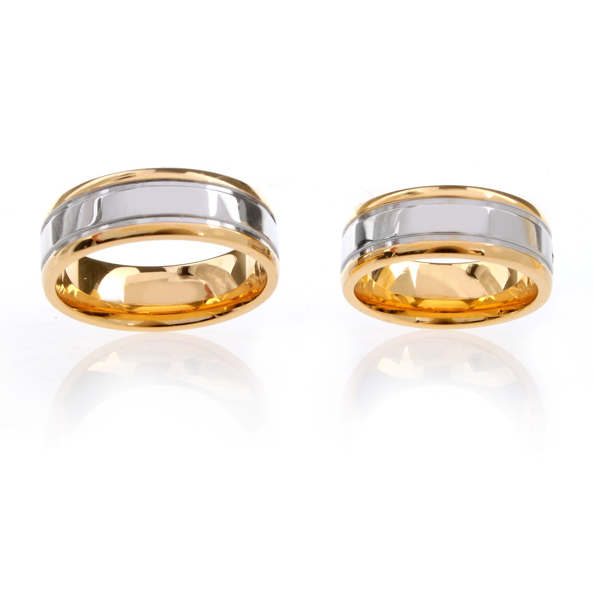Karisma Fingerring Karisma Trauring Eheringe Verlobungsring Edelstahlring B, icolor Vergoldet SR787 -Wahlweise mit oder ohne Zirkonia