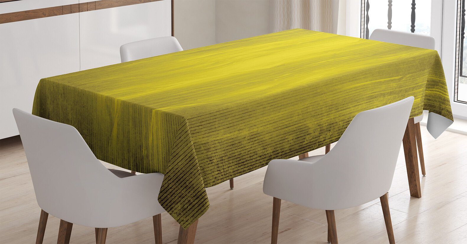 Abakuhaus Tischdecke Farbfest Waschbar Für den Außen Bereich geeignet Klare Farben, Gelb Abstrakte Retro Grunge