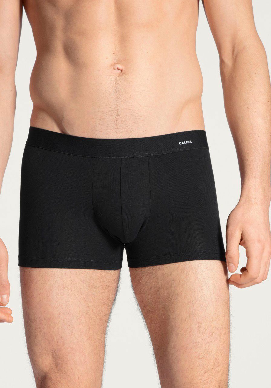 Komfortbund Boxershorts schwarz CALIDA Cotton Boxer-Brief, Code elastische Baumwollmischung,