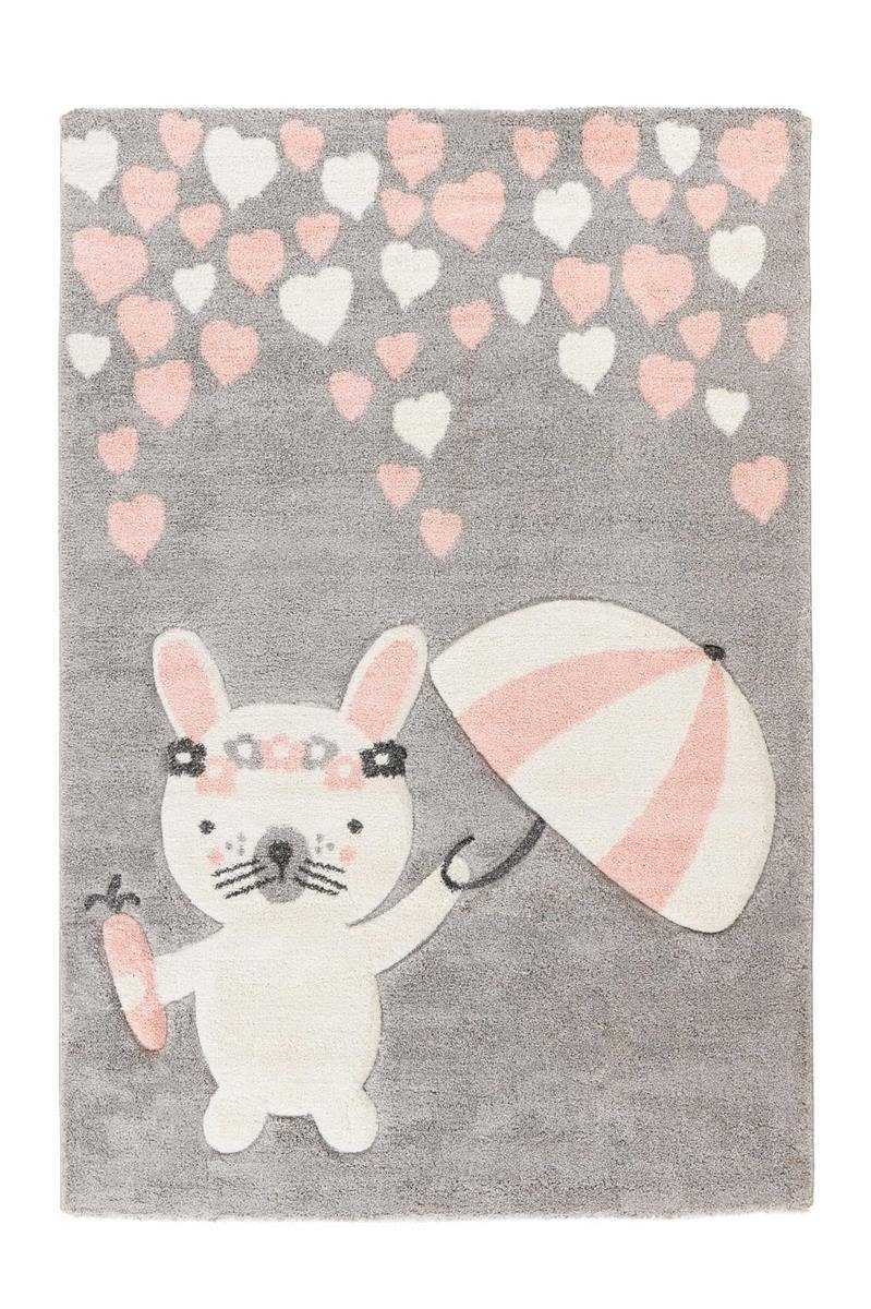 Qiyano Kinderteppich Kinderteppich Akala 100 Grau 80 x 150 cm, rechteckig, Höhe: 16 mm