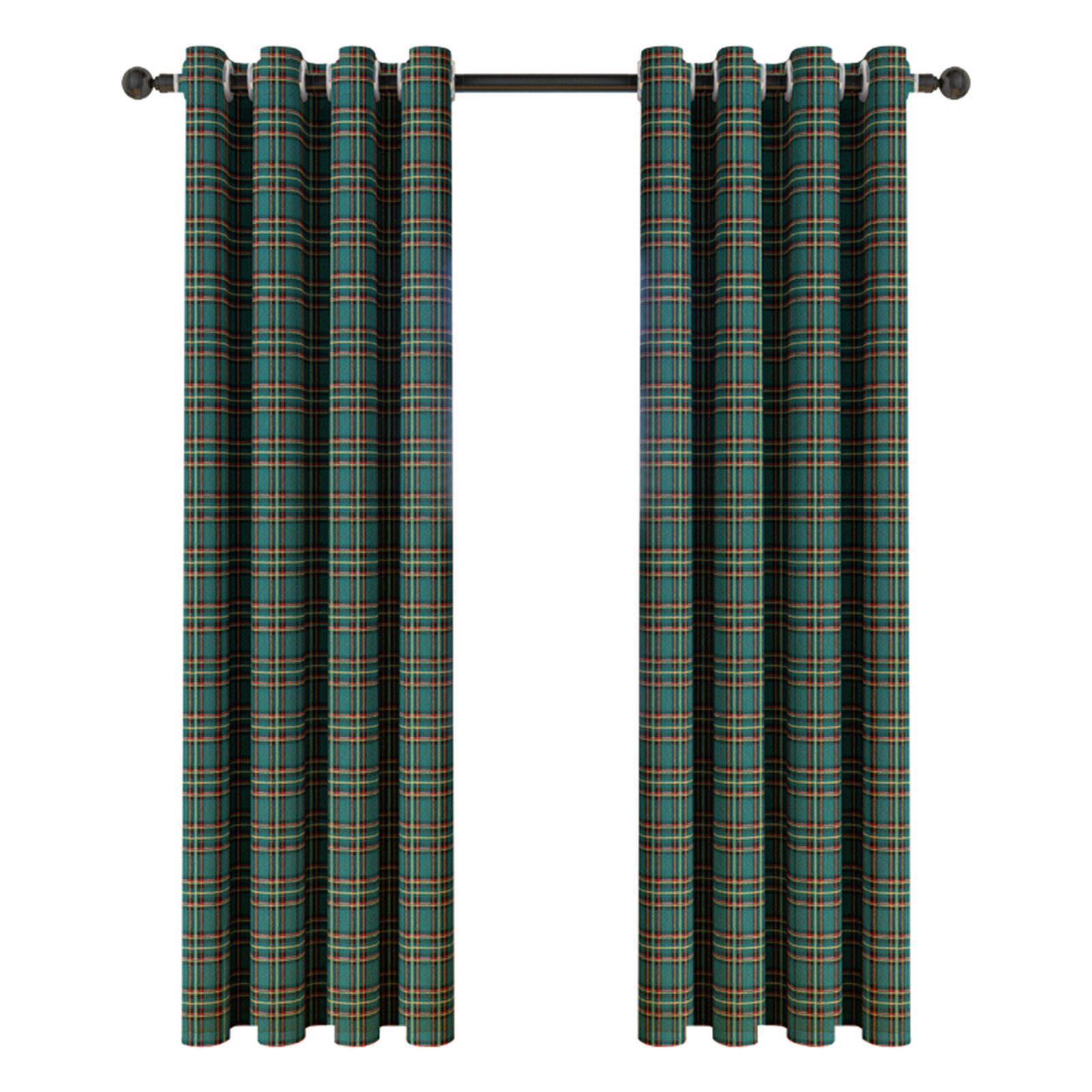 Qelus Vorhang Plaid Karo Fenstervorhang Ösenvorhänge für Wohnzimmer Schlafzimmer, (1 St), 132x160cm,132x213cm,132x241cm,132x274cm