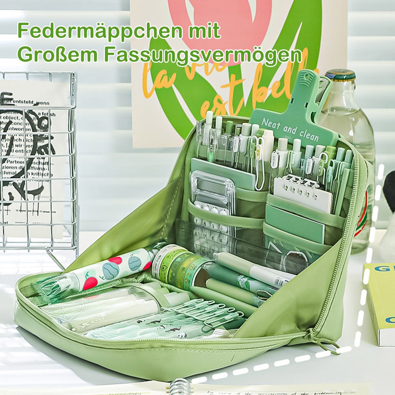 LIANNA Federmäppchen Federmäppchen Federmäppchen, Schreibwaren Schreibtisch Organizer, (Set, 1-tlg., Künstlerbedarf und kleinen Accessoires), Große Kapazität für eine Vielzahl von Bürobedarf
