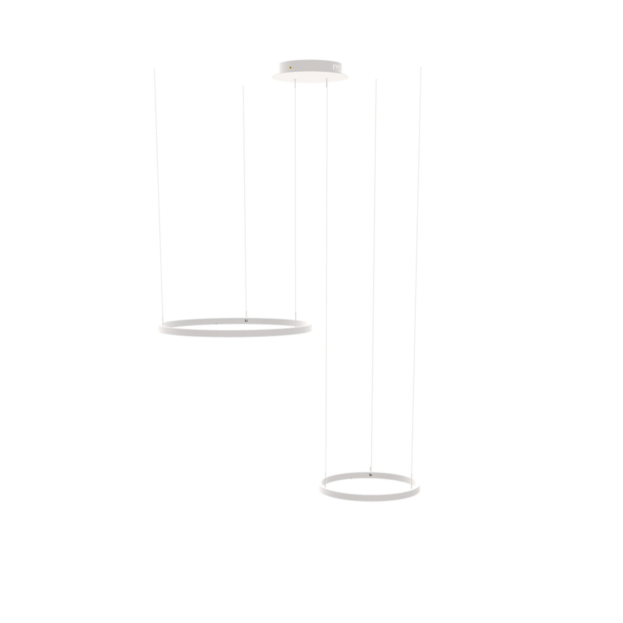s.luce Pendelleuchte LED 2er-Ring Hängelampen Kombination Exzentrisch Weiß, Warmweiß