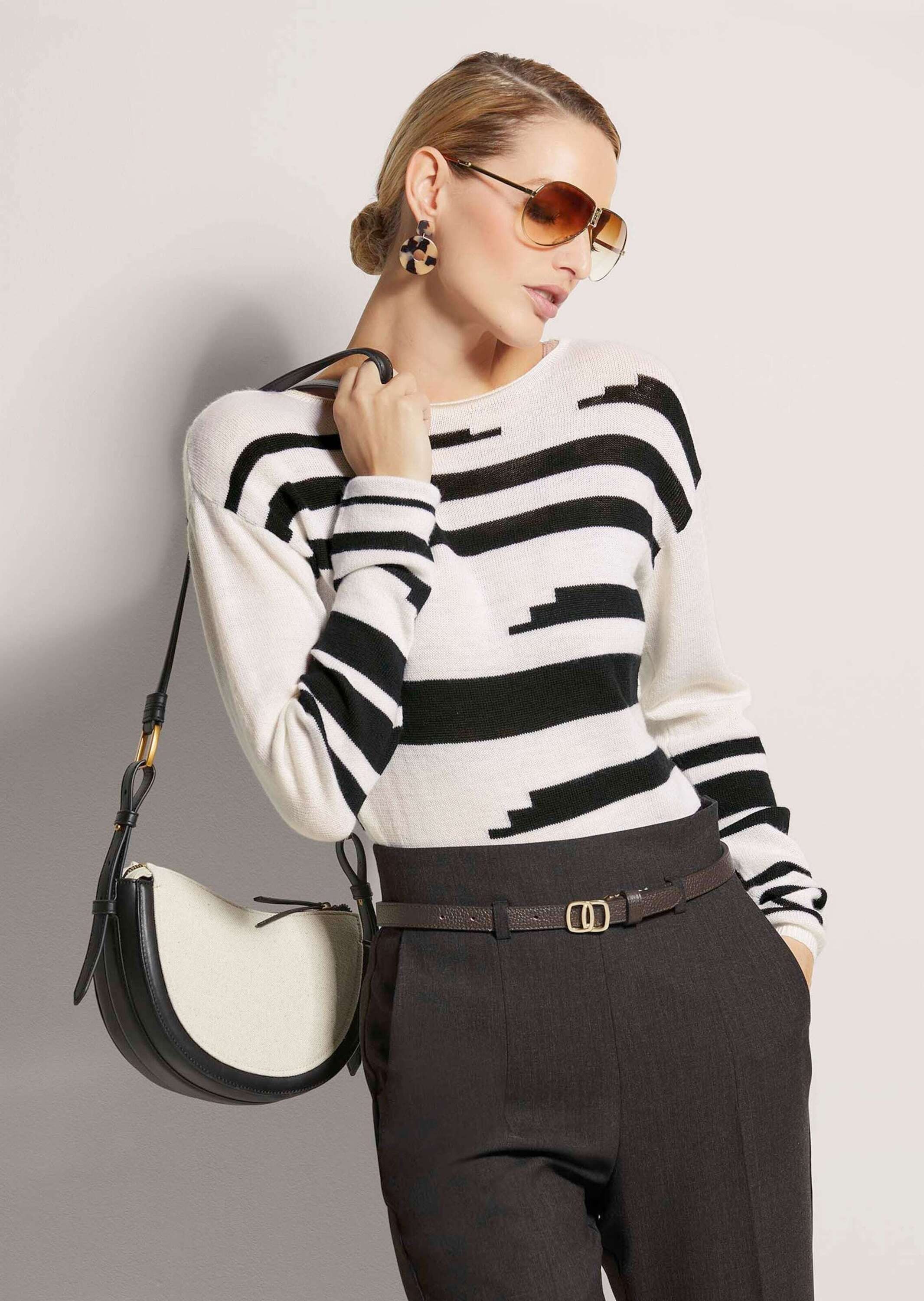 MADELEINE Strickpullover Intarsien-Pullover aus Schurwolle