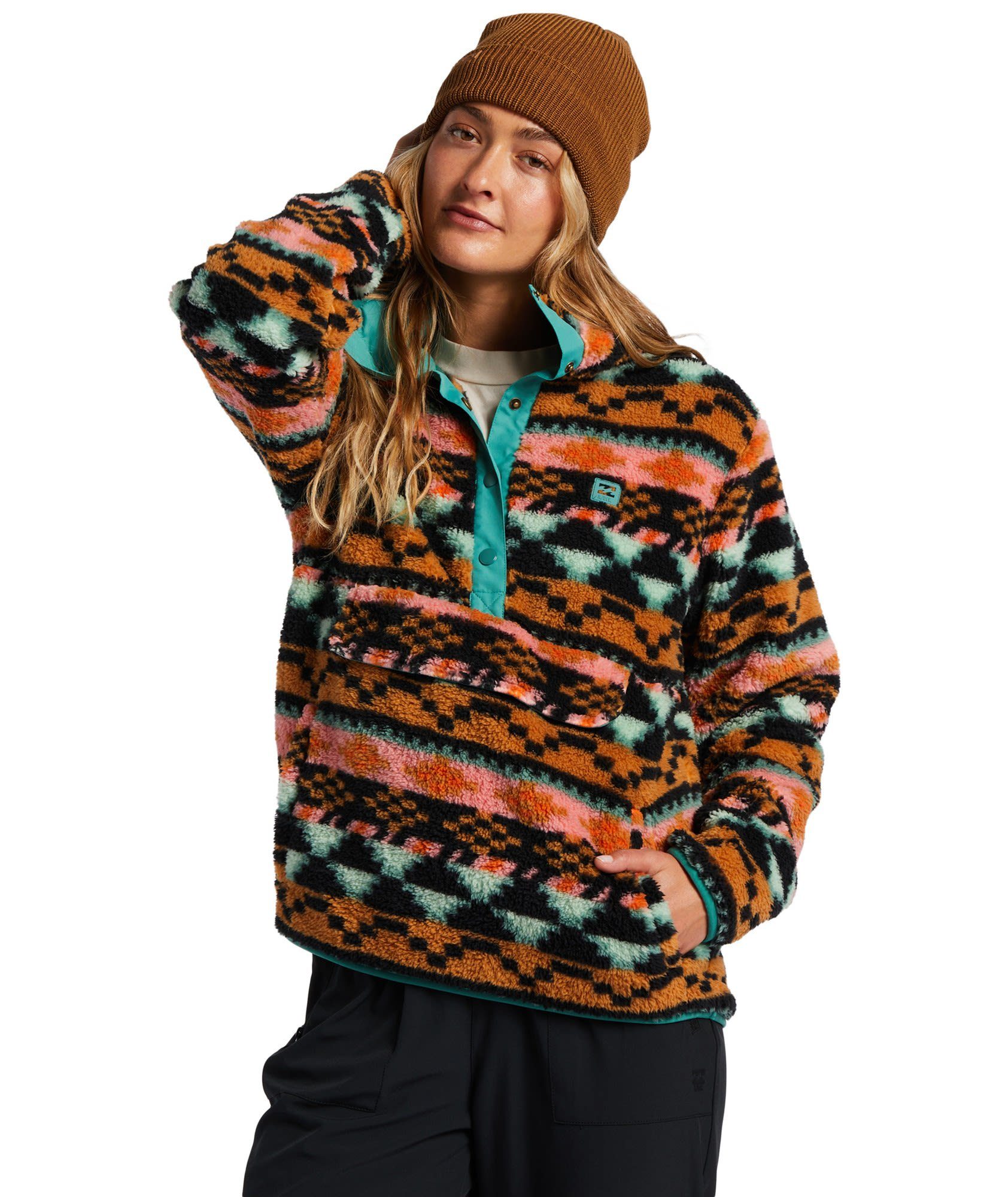Switchback Multi Fleecepullover Damen W Billabong Billabong Pullover Sweater Black