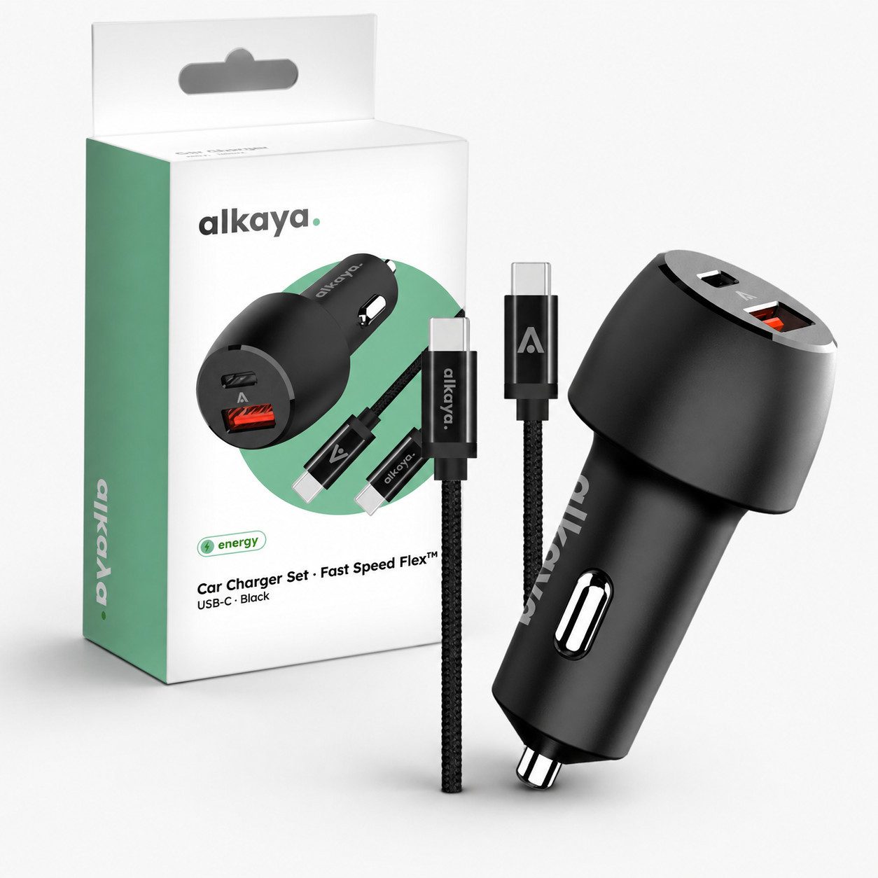 alkaya. Schnellladekabel KFZ Ladegerät USB C Auto Ladekabel Handy Autoladekabel, Für Xiaomi, Für Huawei, für Apple iPhone, für Samsung Galaxy, Für Google, Für Sony, USB-C, Für Apple, USB Typ C (100 cm), Zigarettenanzünder 48W schnellladegerät Datenkabel