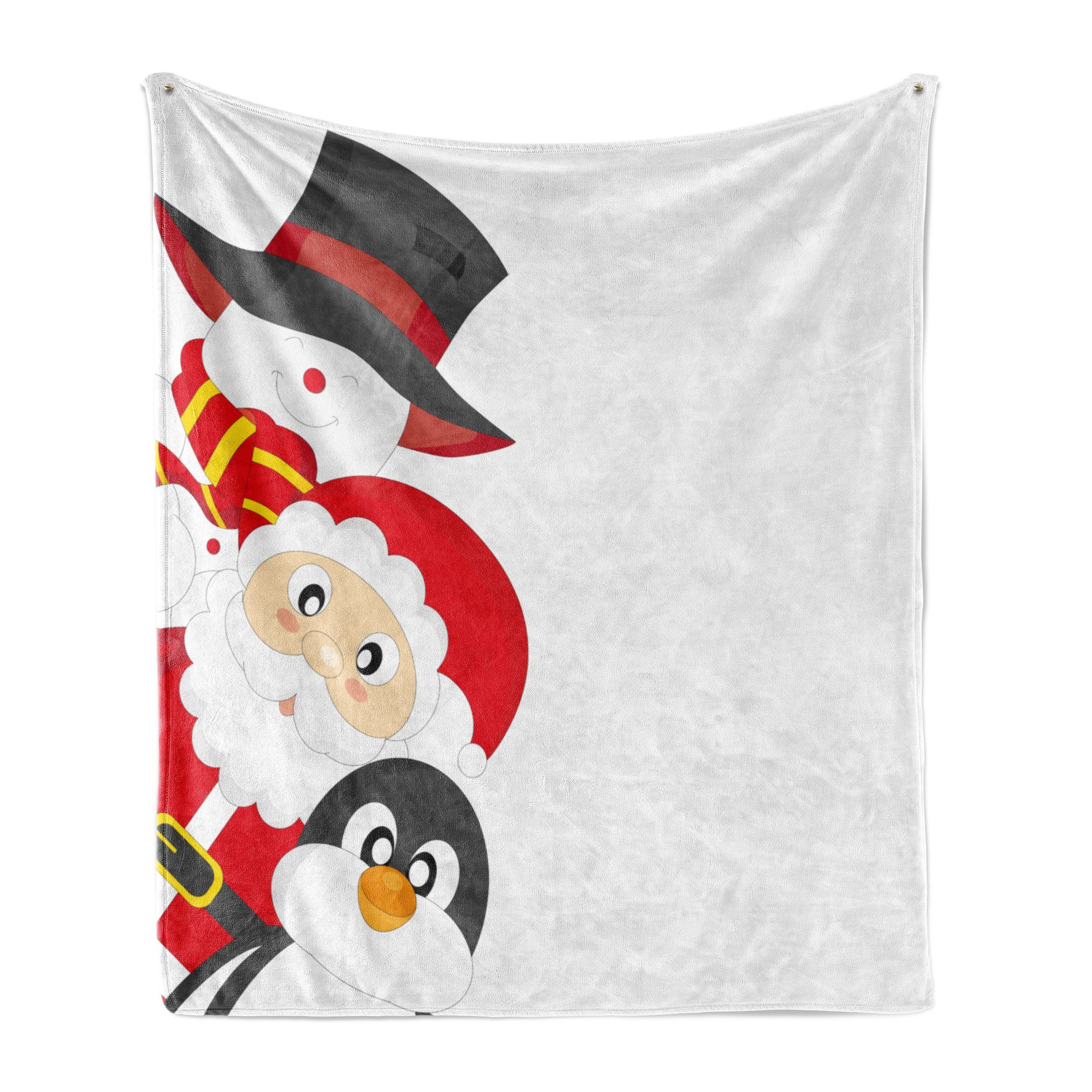 Wohndecke Gemütlicher Plüsch für den Innen- und Außenbereich, Abakuhaus, Weihnachten Happy Santa Penguin