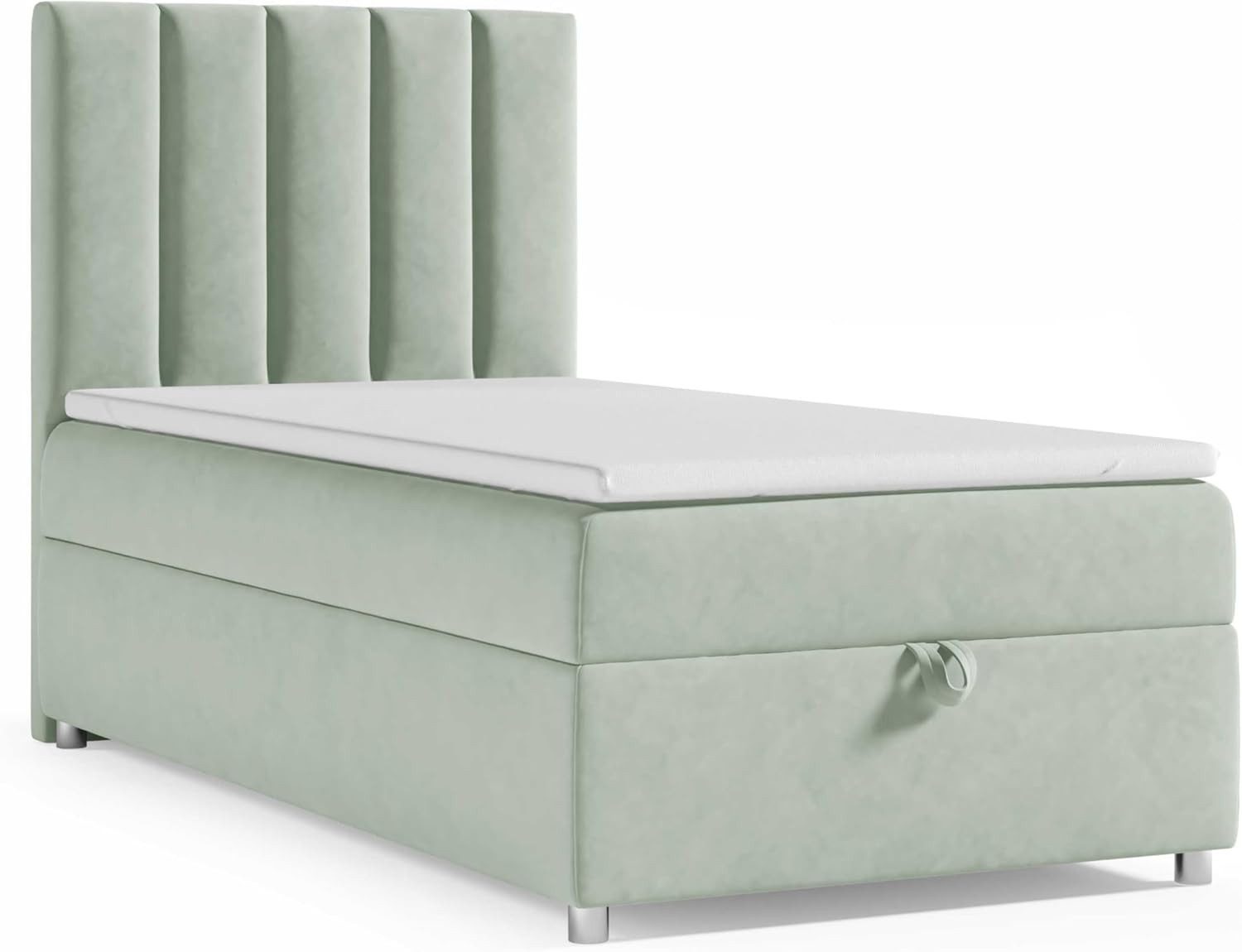 Best for Home Boxspringbett Trinity K10 SINGLE mit Bettkasten & Bonellfederkern, Komfort Topper H3 (Einzelbett, Polsterbett gepolstertes Kopfteil, Jugendbett, Kinderbett versch. Größen, 70x200 80x200 90x200 100x200 cm), mit oder ohne Topper, Flexible Liefermöglichkeiten, Handwerksqualität