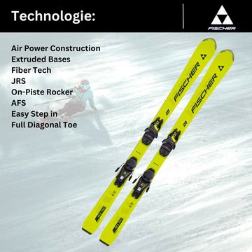 Fischer Sports Ski, Fischer Kinder Ski RC4 Race JRS 2024 + Bindung FS7 Z2-7,5 Juniorski