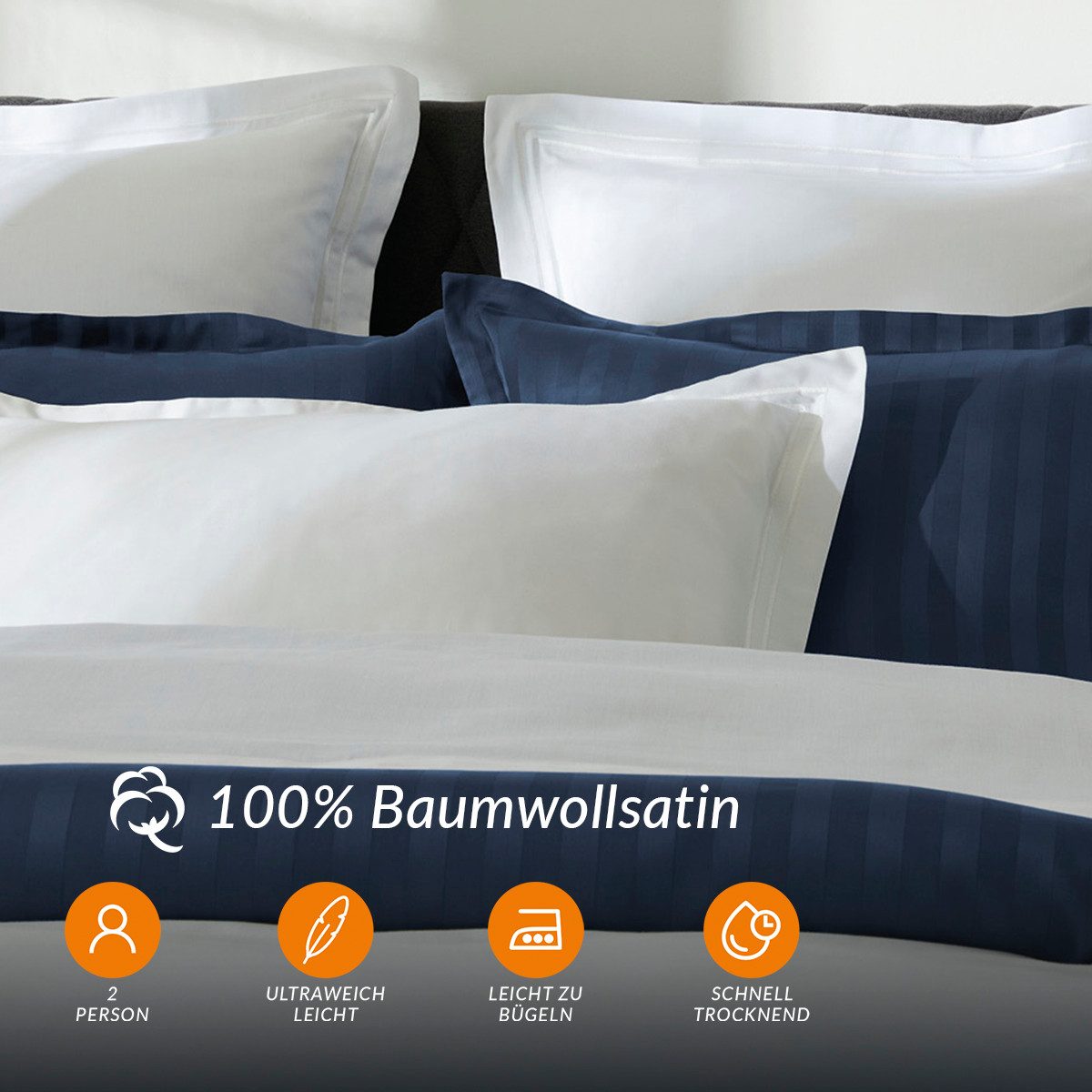 Pure cottom Bettwäsche Baumwoll-Satin Bettwäsche weiß, günstig online kaufen