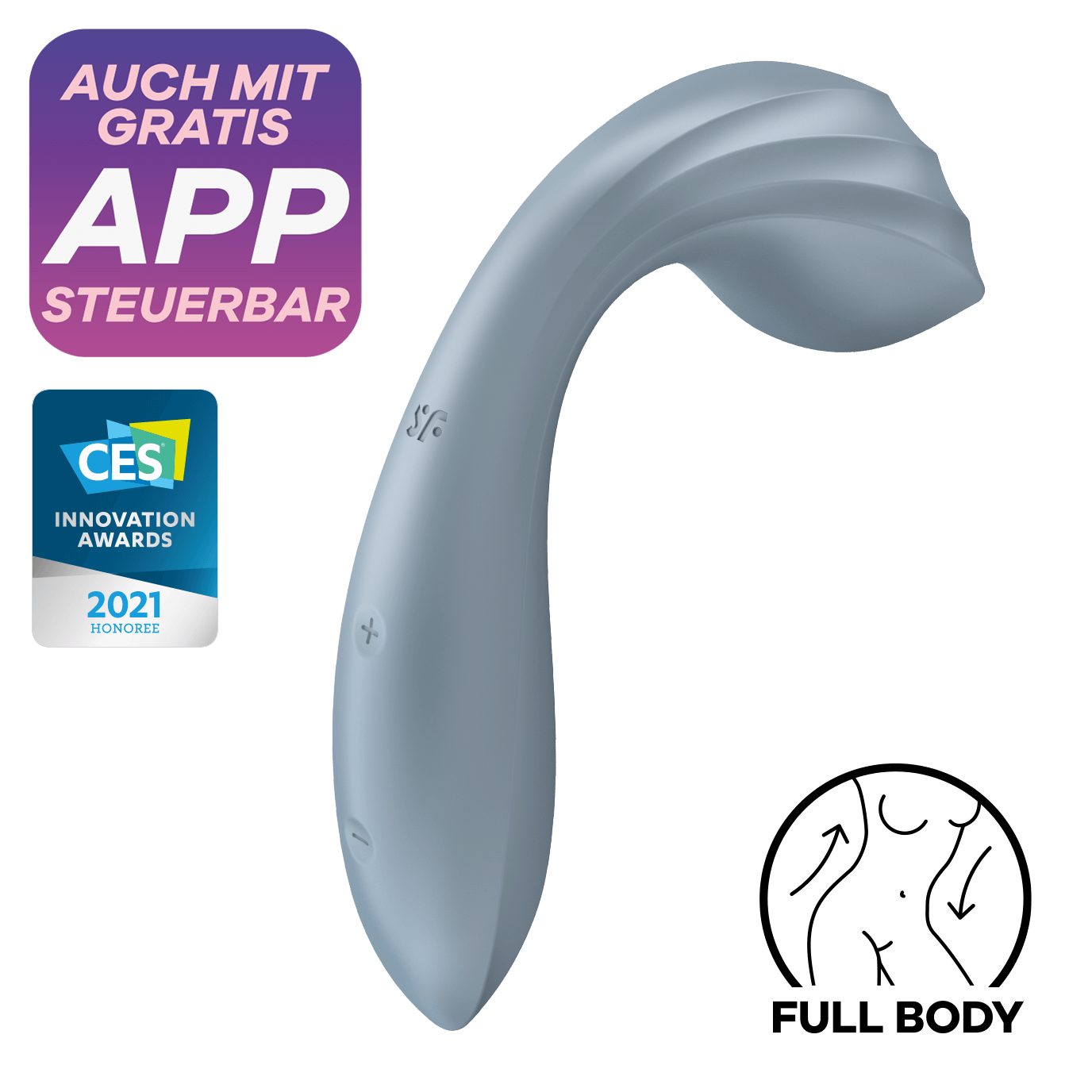 Wand-er Mini Satisfyer App Klitoris-Stimulator (16cm) Connect Satisfyer grau Massager