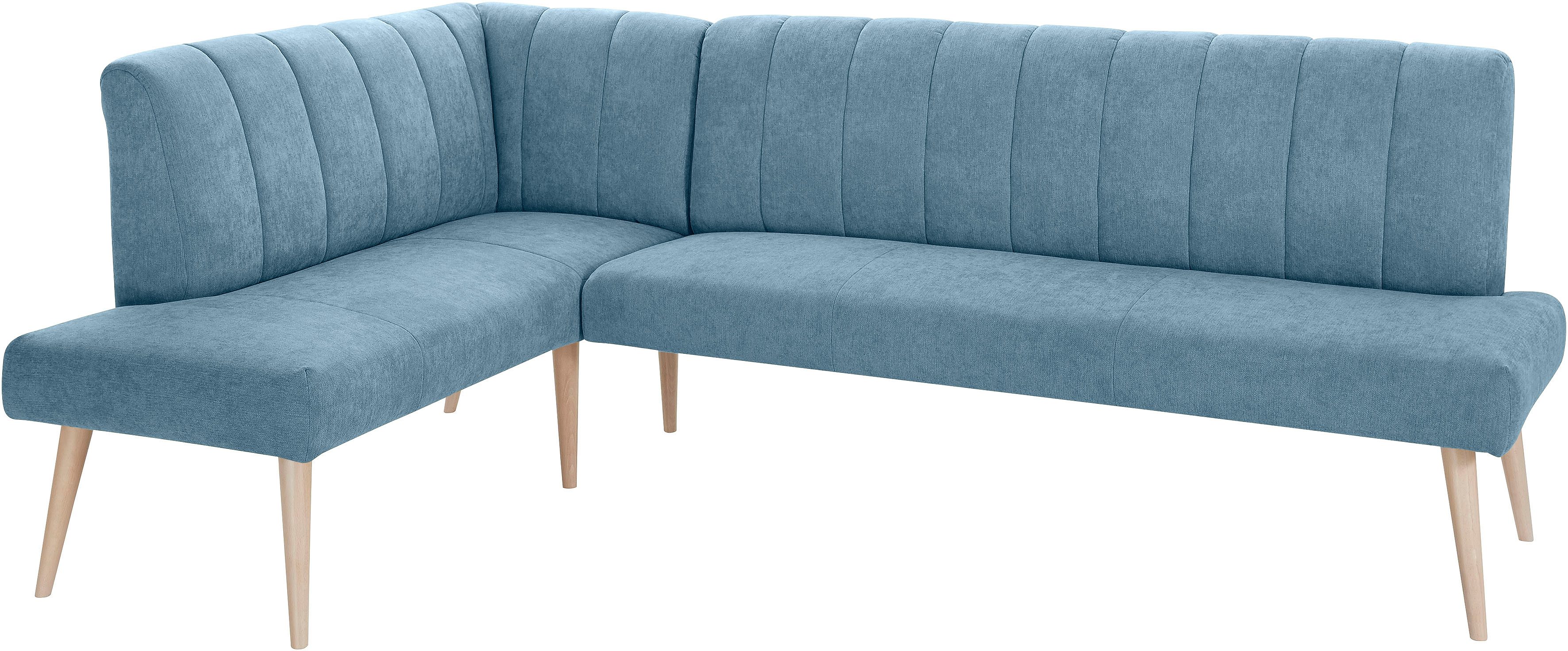 exxpo - sofa fashion Eckbank Costa, moderne Rückensteppung, bequem und elegant, hoher Holzfuß, hochwertig verarbeitet, Frei im Raum stellbar