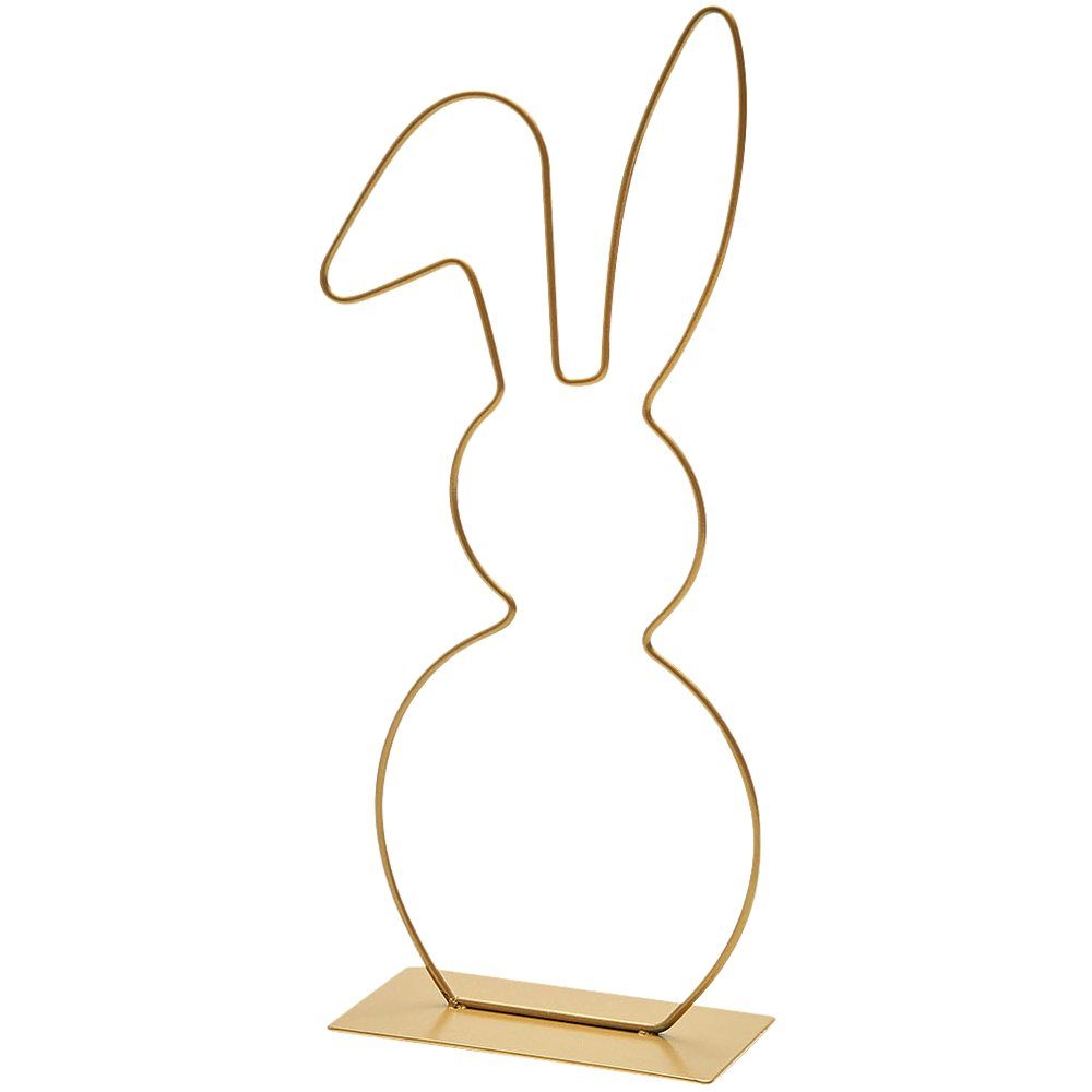 Hase Figur Schwarz St) matches21 Osterdeko (1 Dekofigur Deko gold in Osterhase Metall HOBBY HOME Ostern &