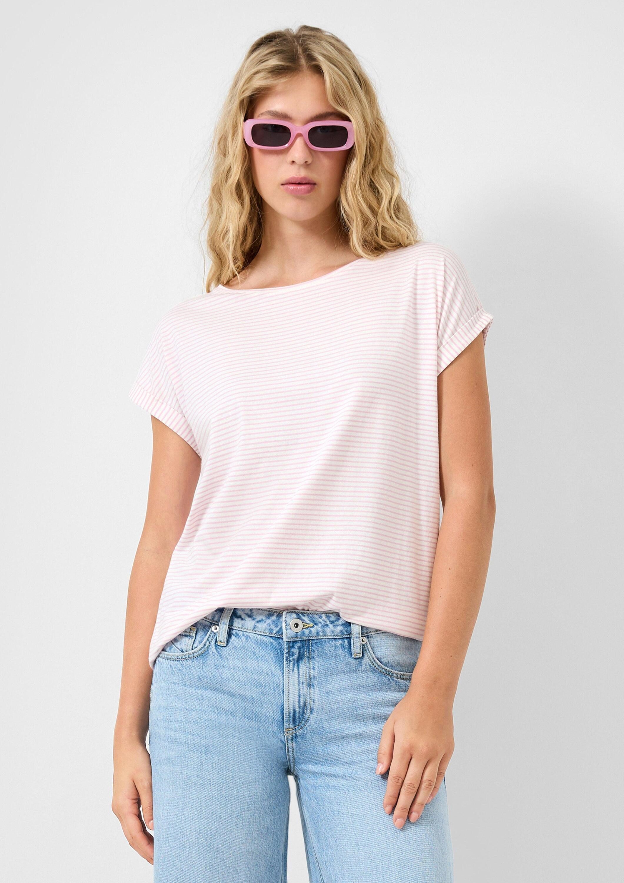QS Kurzarmshirt T-Shirt T-Shirt im Modalmix günstig online kaufen