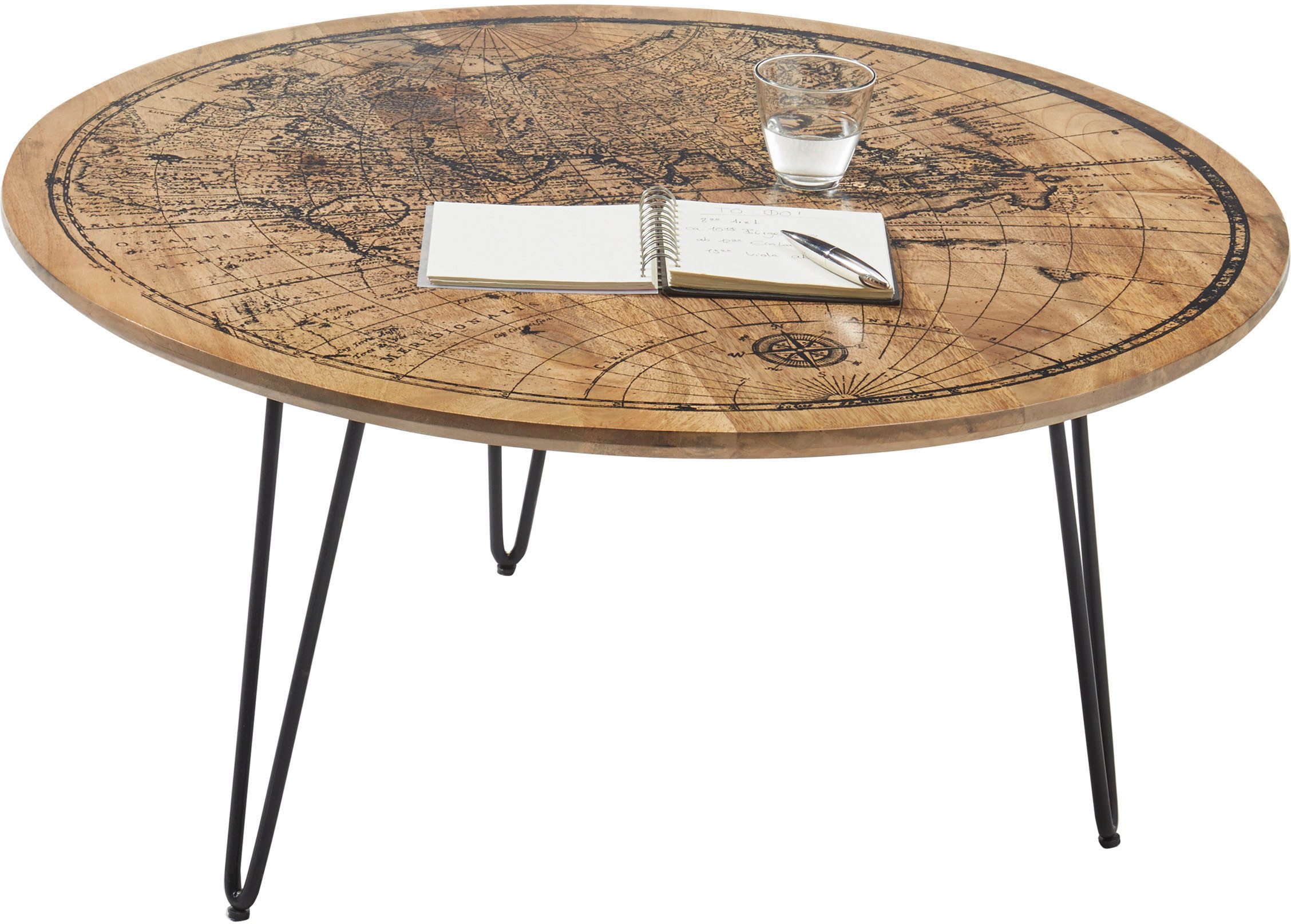 Stolkom Sp.z.o.o. Couchtisch Napcoa, mit Weltkarte Aufdruck, Tisch in Massi günstig online kaufen